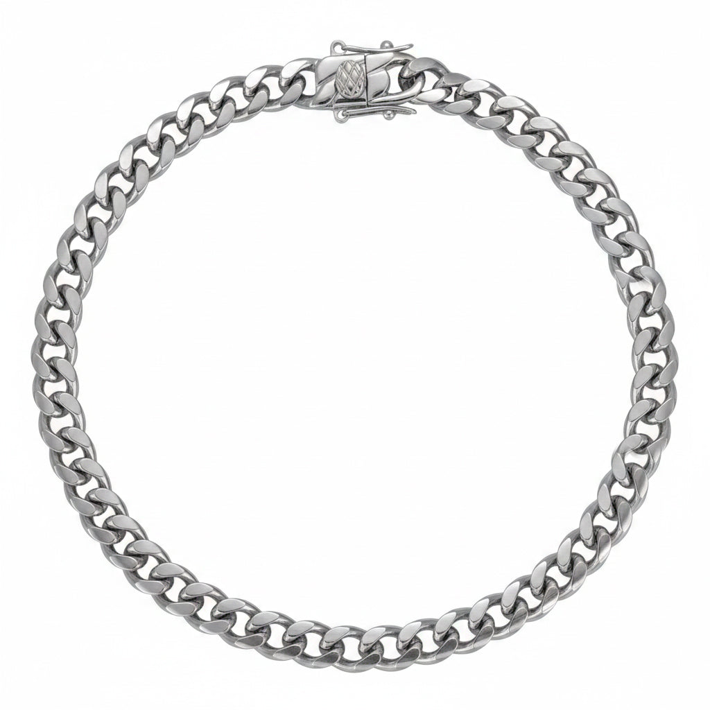 6mm Miami Cuban Link Armband aus Edelstahl Panzerkette