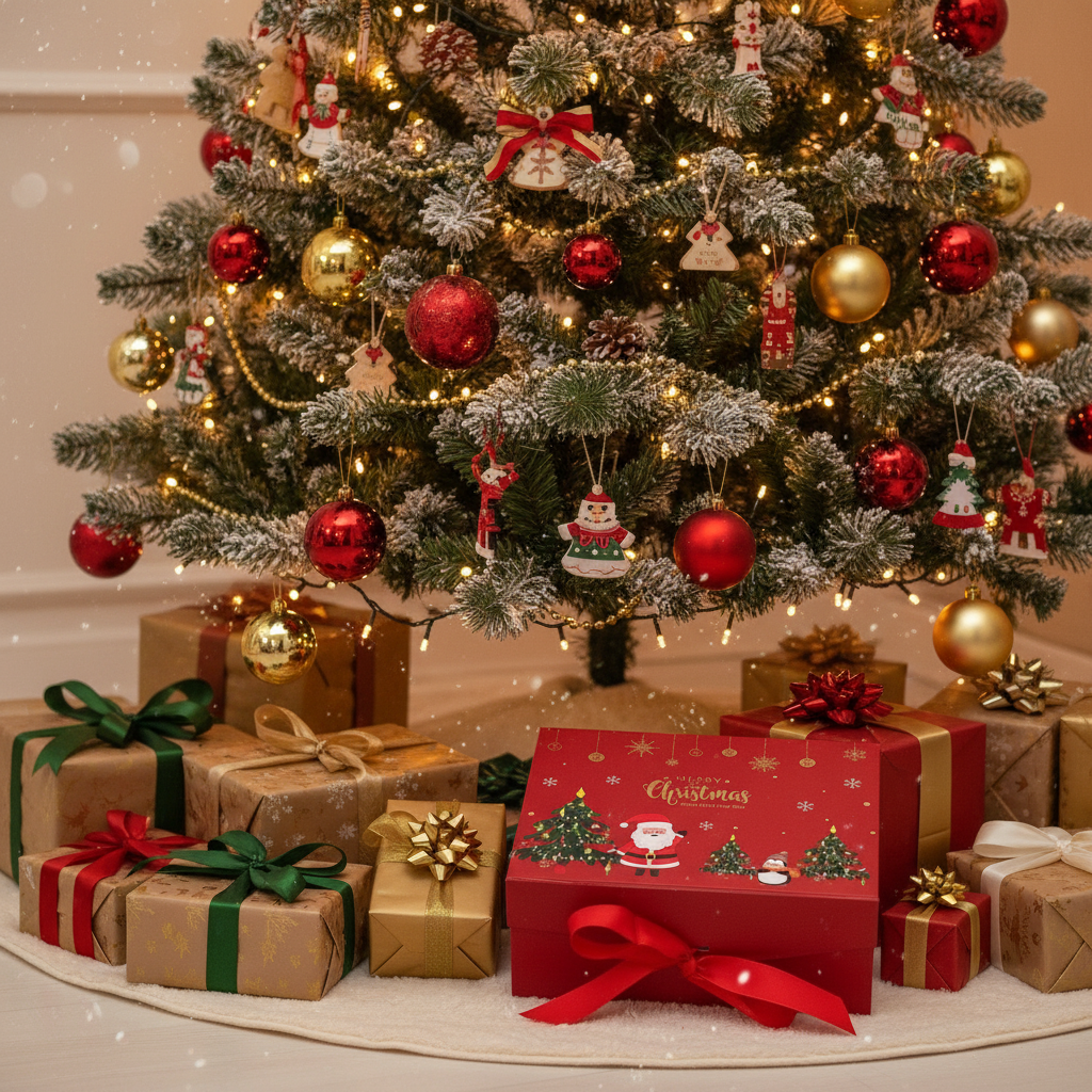 Geschenkbox unterm Weihnachtsbaum