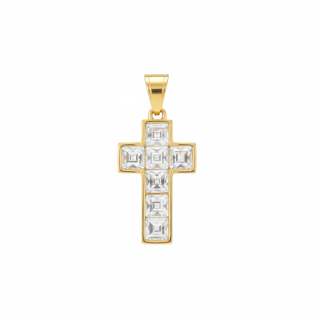 Gold Kreuz Anhänger Studiofoto
