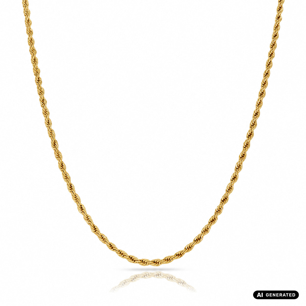 Set - Kette + Armband 3mm Kordelkette Rope Chain aus Edelstahl vergoldet - Taipan Schmuck