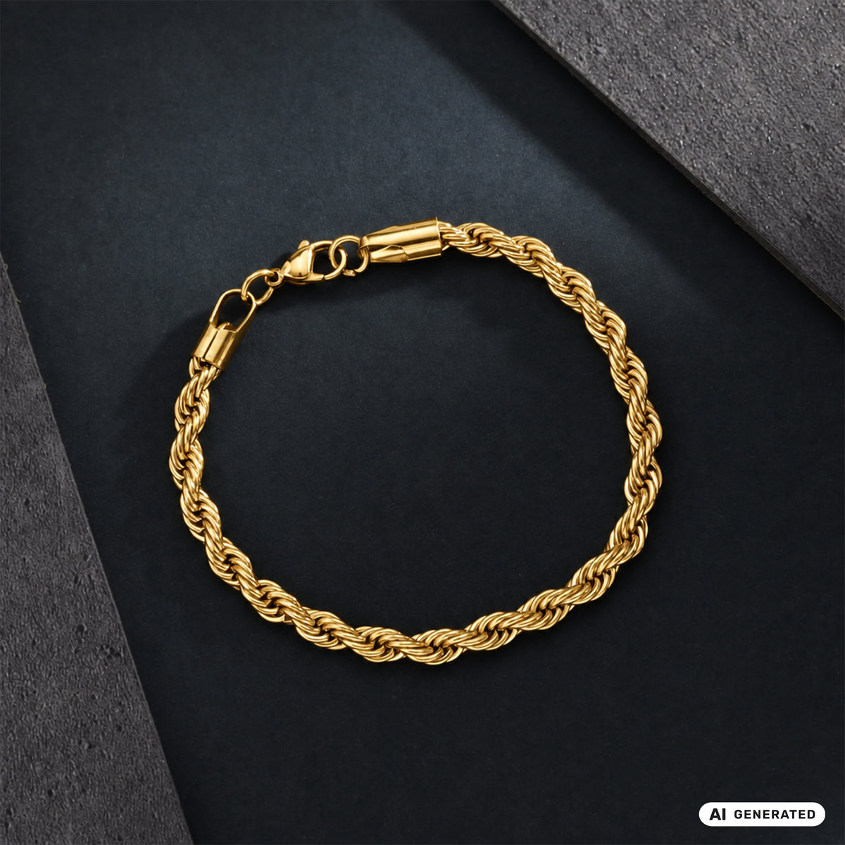 5mm Rope Chain Cord Chain Bracelet made of stainless steel 