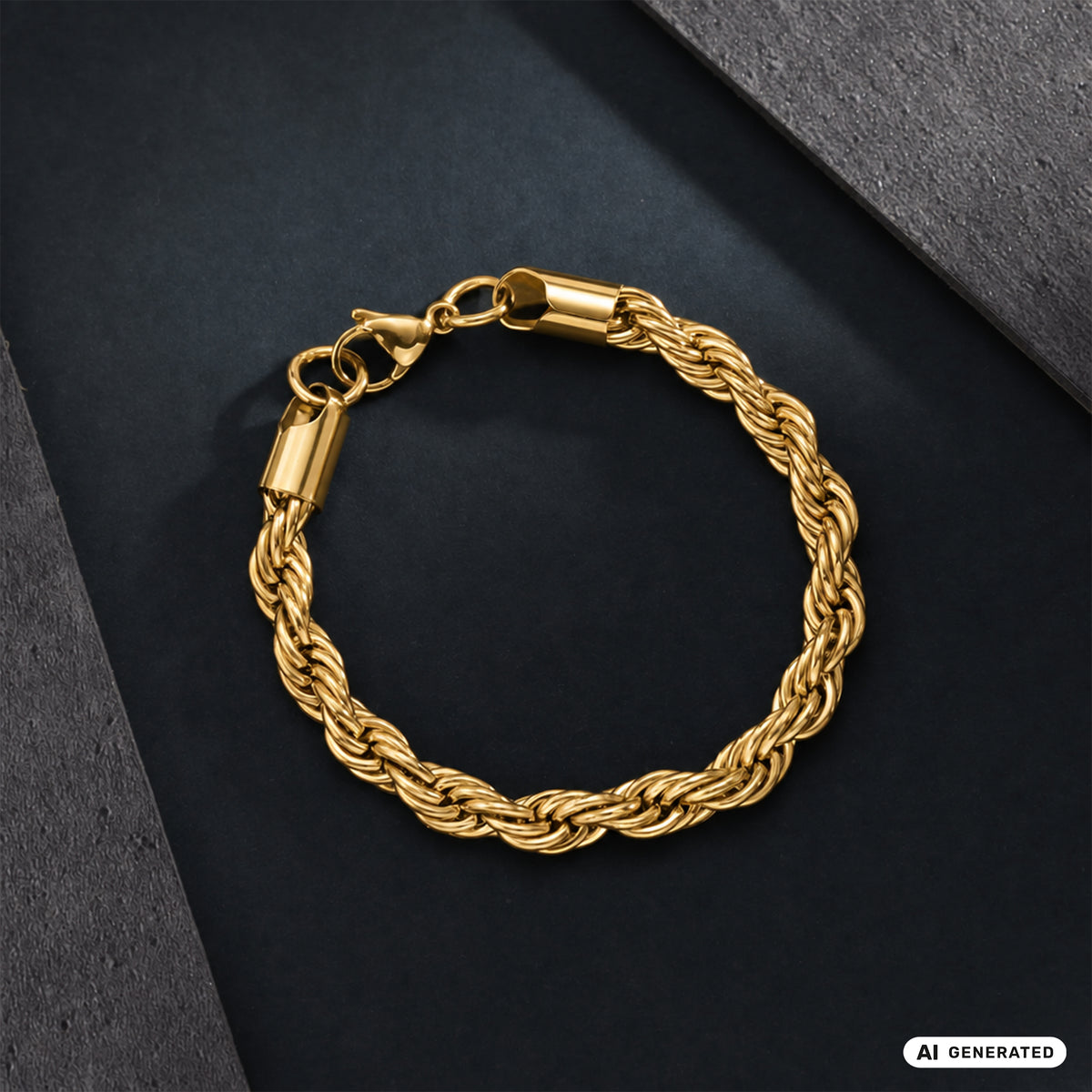 7mm Rope Chain Cord Chain Bracelet made of stainless steel 