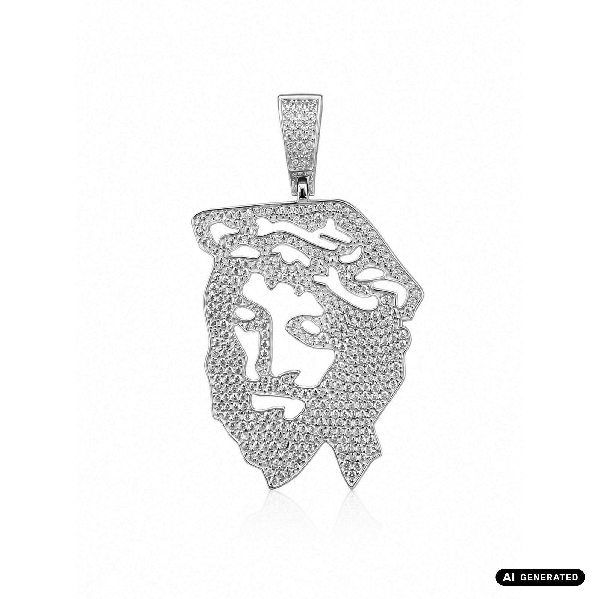 Jesus Iced Out Stil Anhänger aus 925 Sterlingsilber