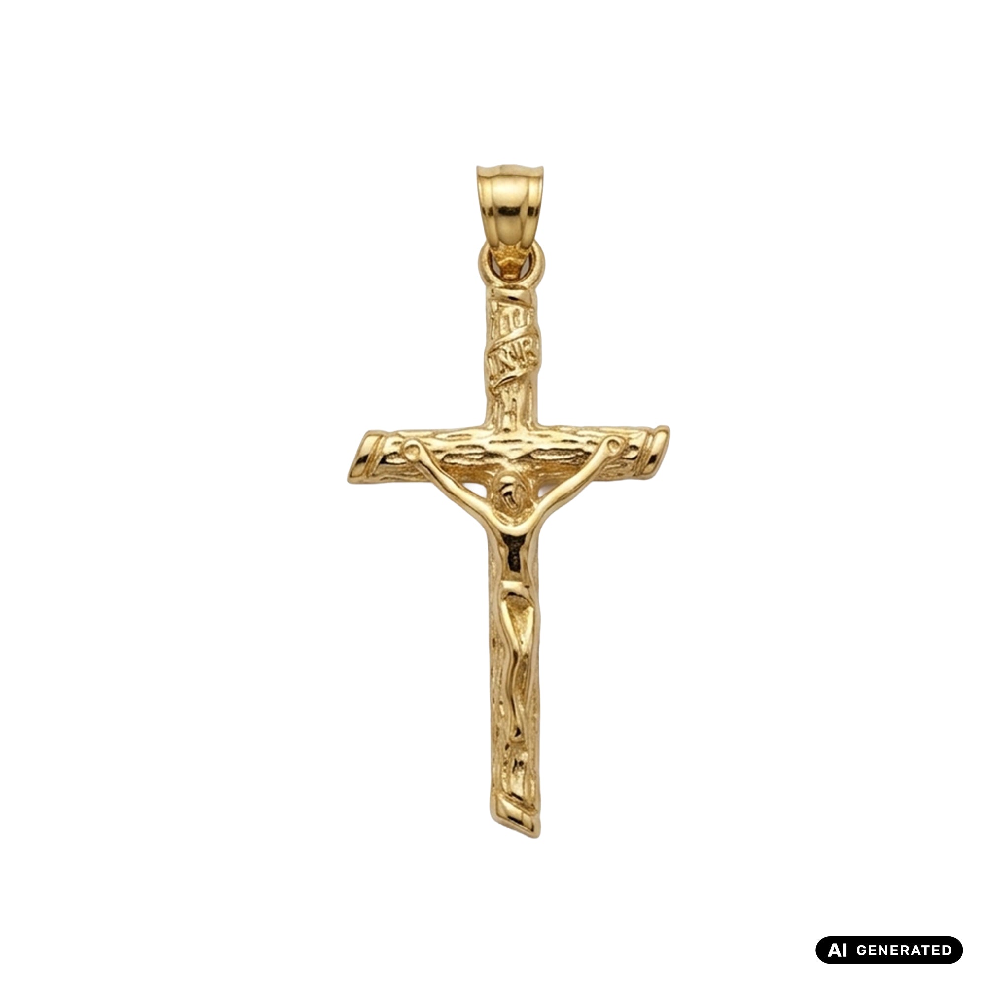 Kreuz Anhänger aus Edelstahl vergoldet