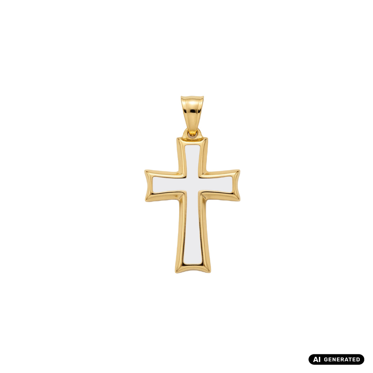 Kreuz Anhänger aus Edelstahl vergoldet