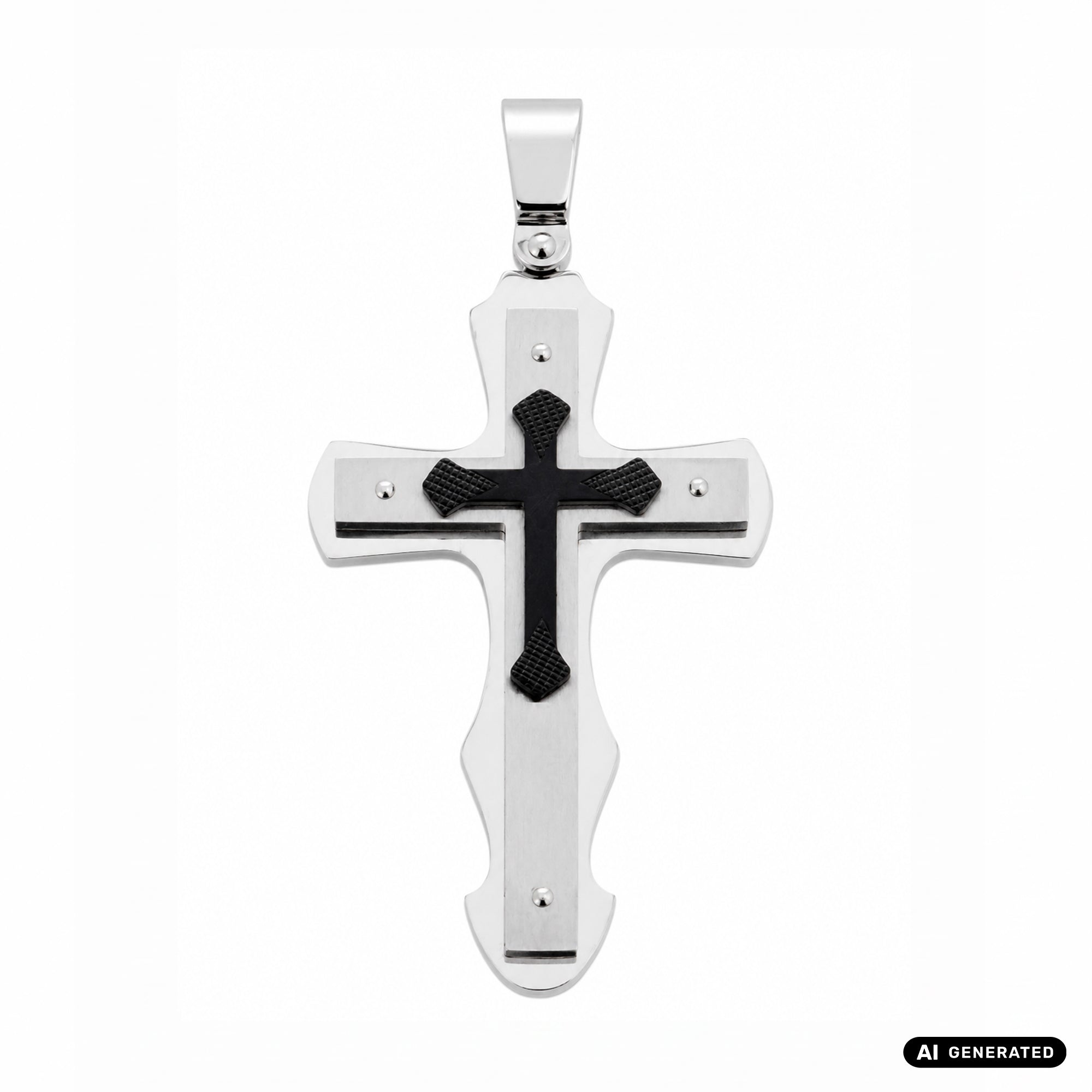 Großer Kreuz Anhänger aus Edelstahl