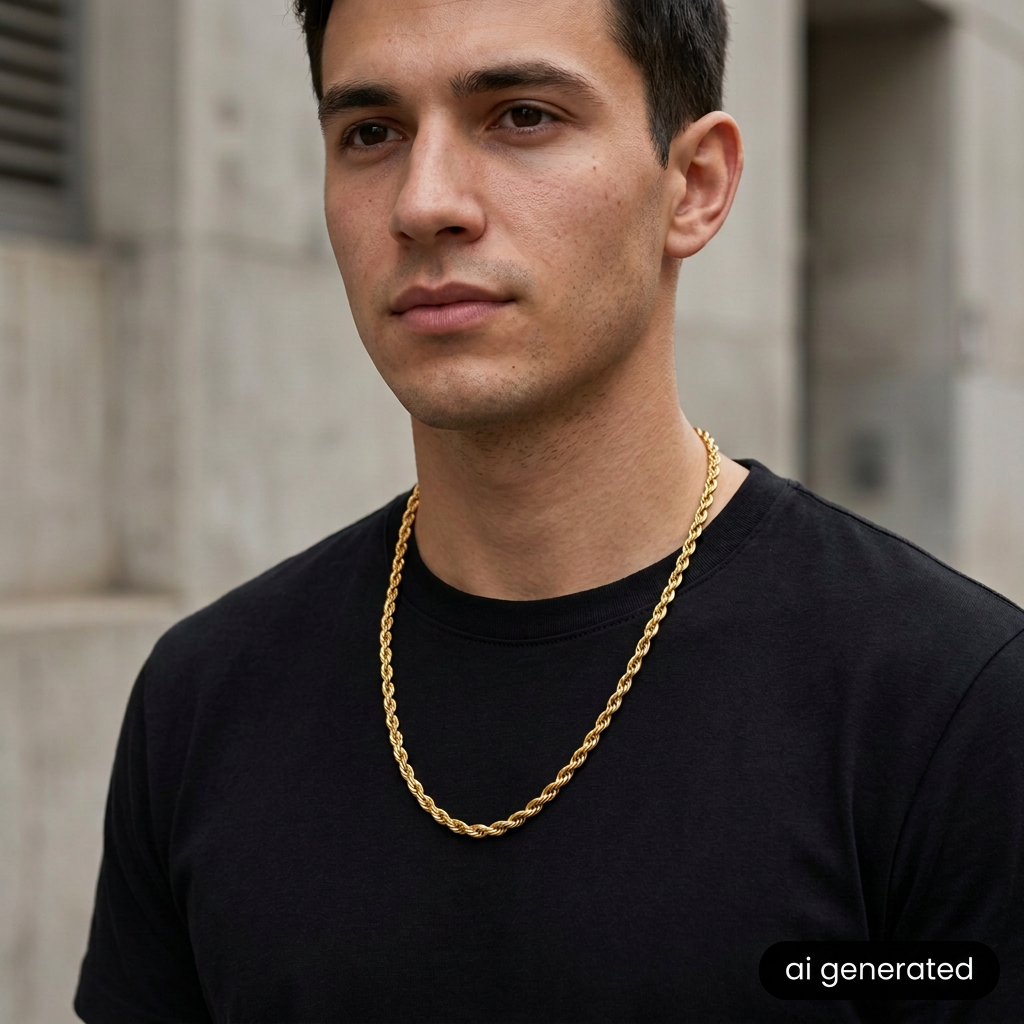 Lifestyle-Bild mit schwarzem Shirt und Label ai generated
