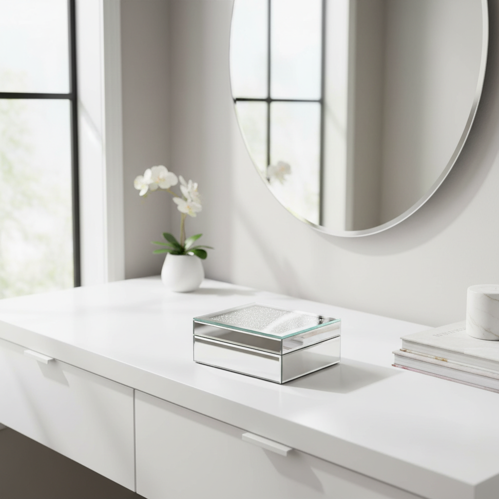 Lifestyle photo of jewelry box in modern room