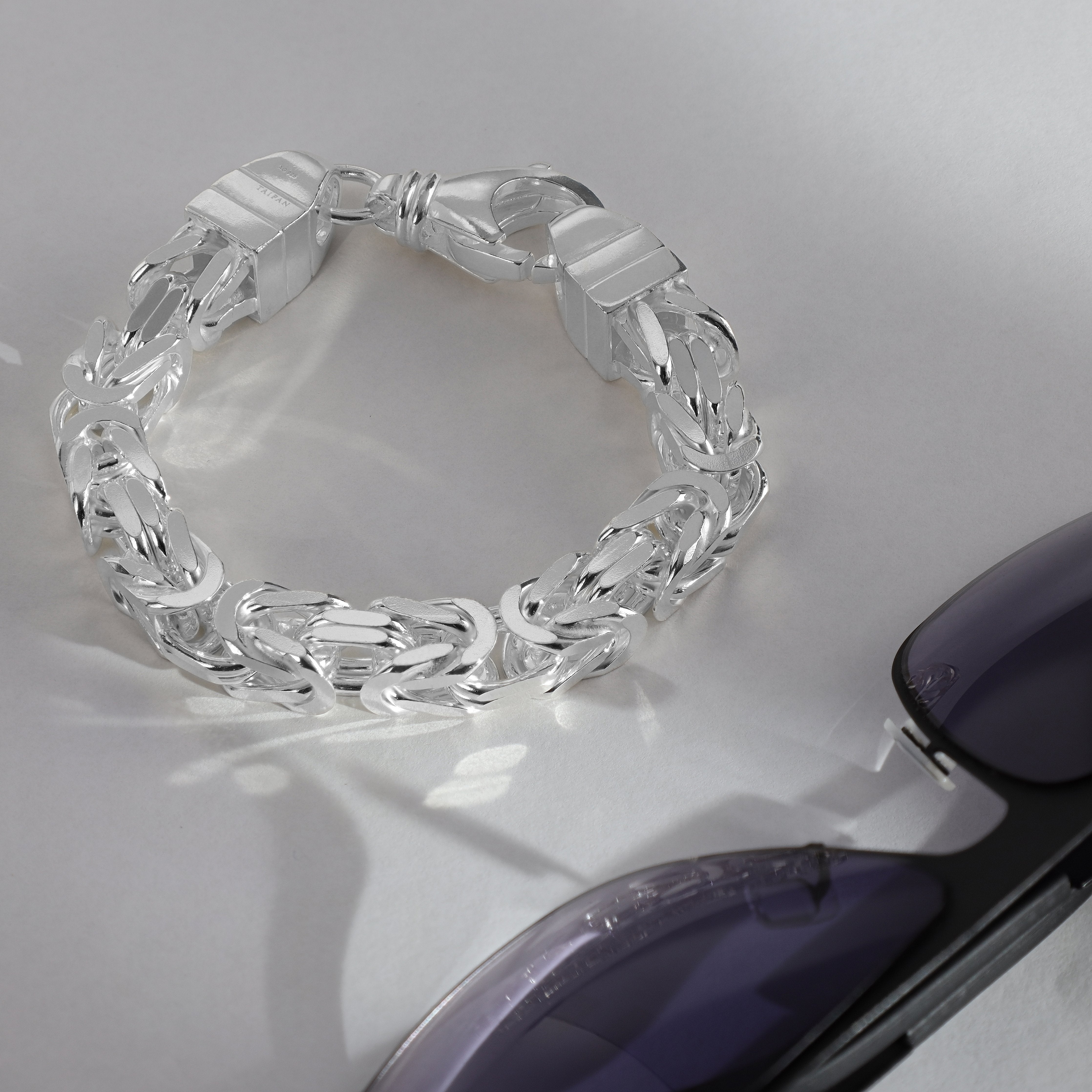 Königskette Armband Königsarmband 10mm breit 23cm lang aus 925 Sterling Silber (B328) - Taipan Schmuck
