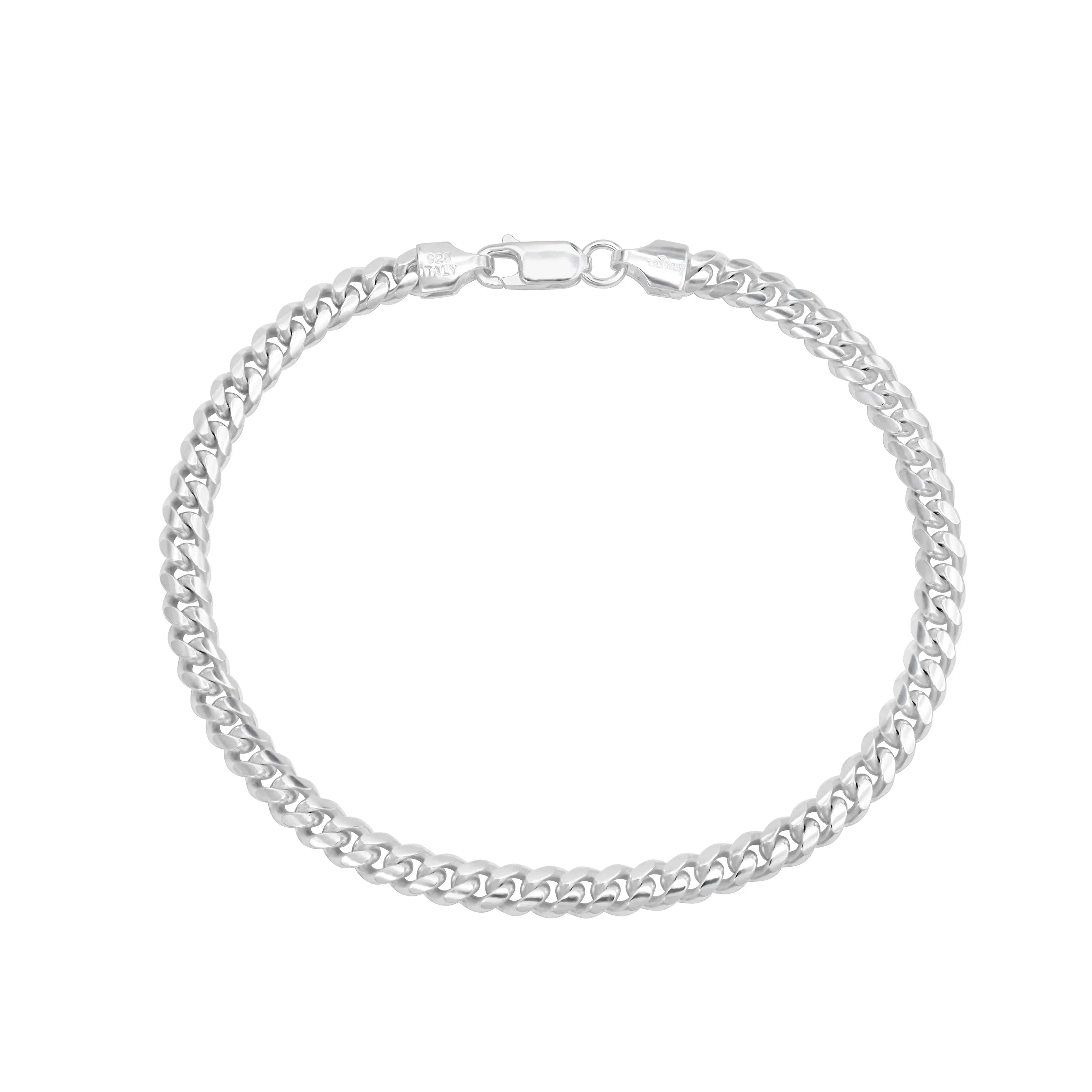 Miami Cuban Link Armband Panzerkette 5mm breit 19cm lang 925 Sterling Silber (B273) - Taipan Schmuck