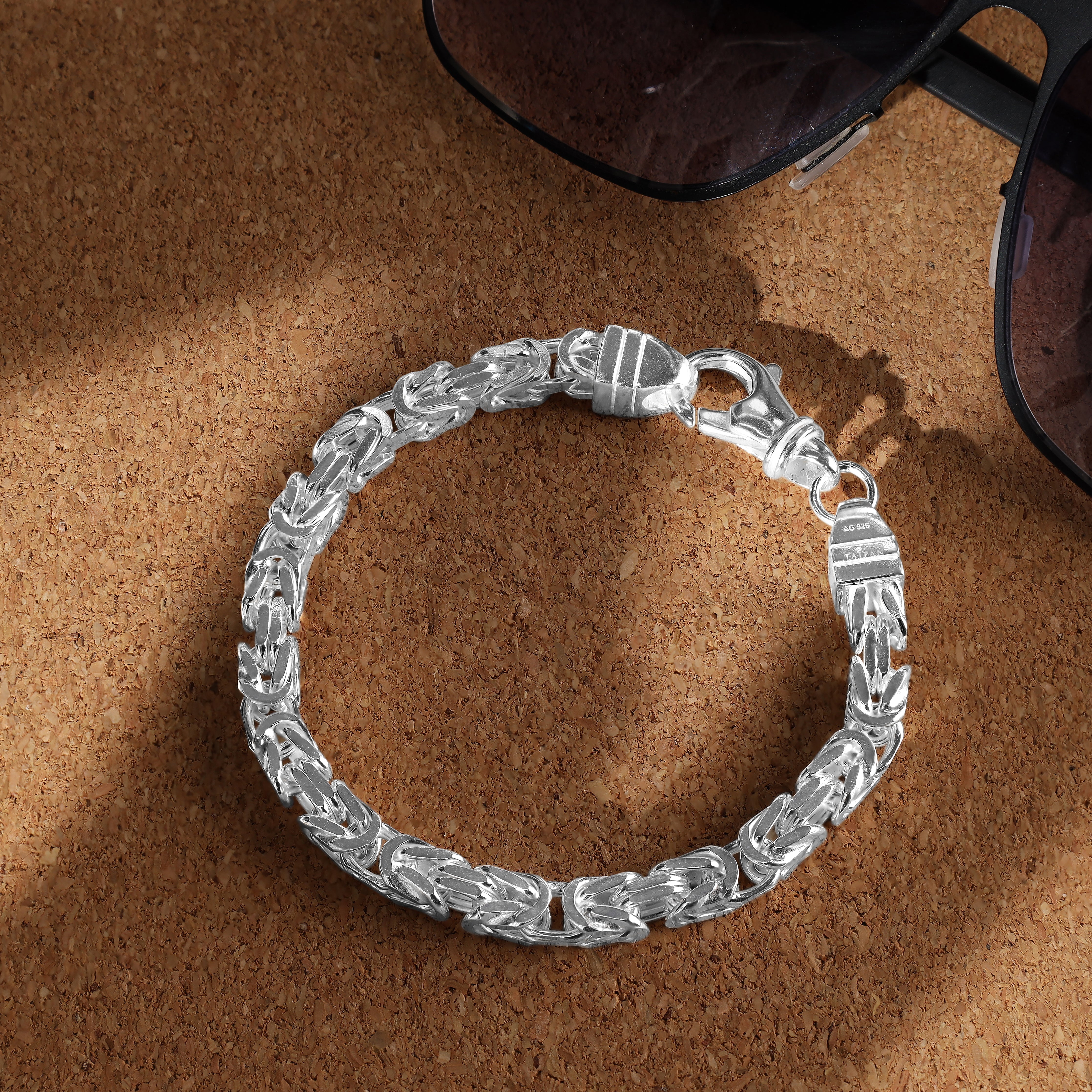 Königskette Armband Königsarmband 5mm breit 21cm lang aus 925 Sterling Silber (B276) - Taipan Schmuck