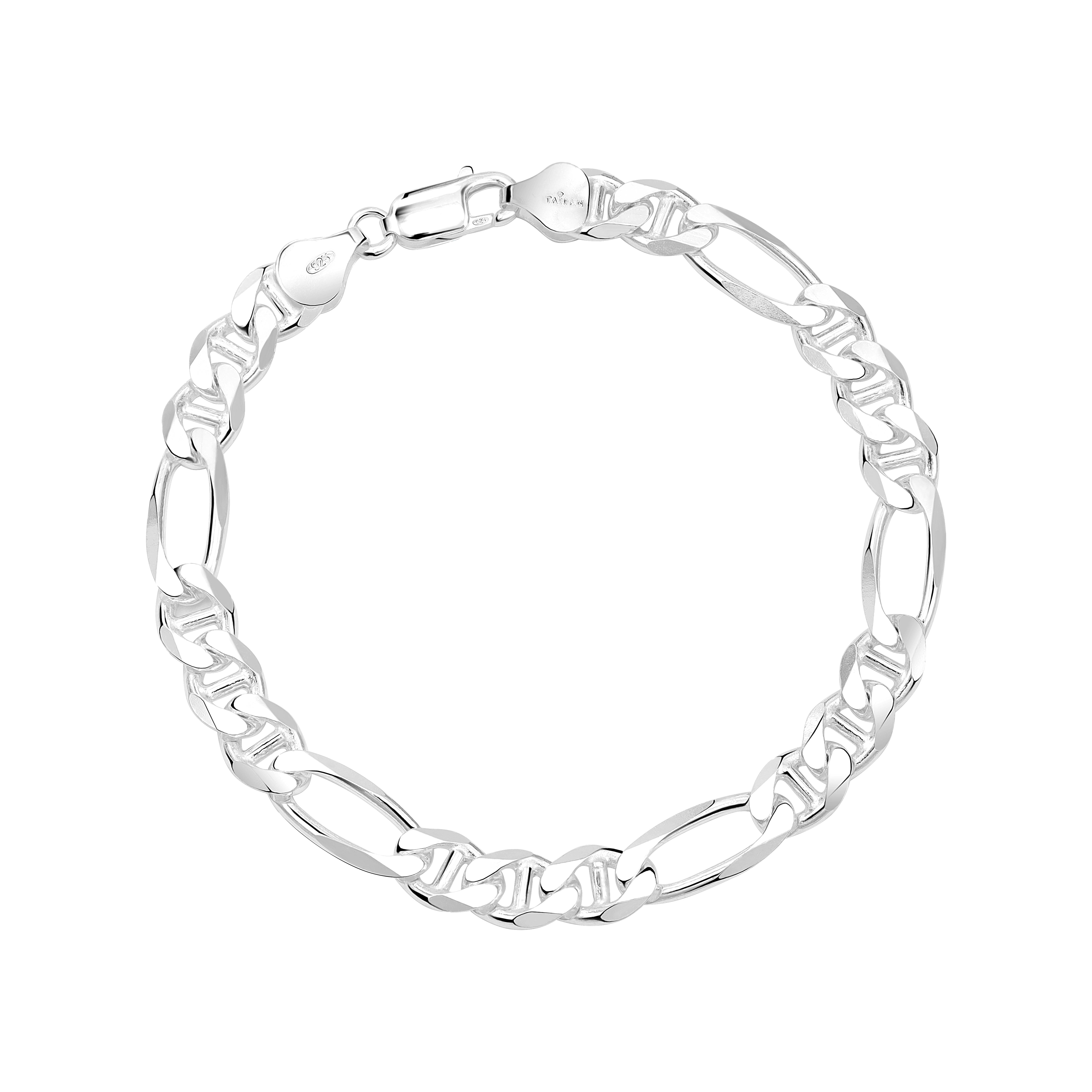 Figarucci Armband 7mm breit 19cm lang aus 925 Sterling Silber (B305) - Taipan Schmuck