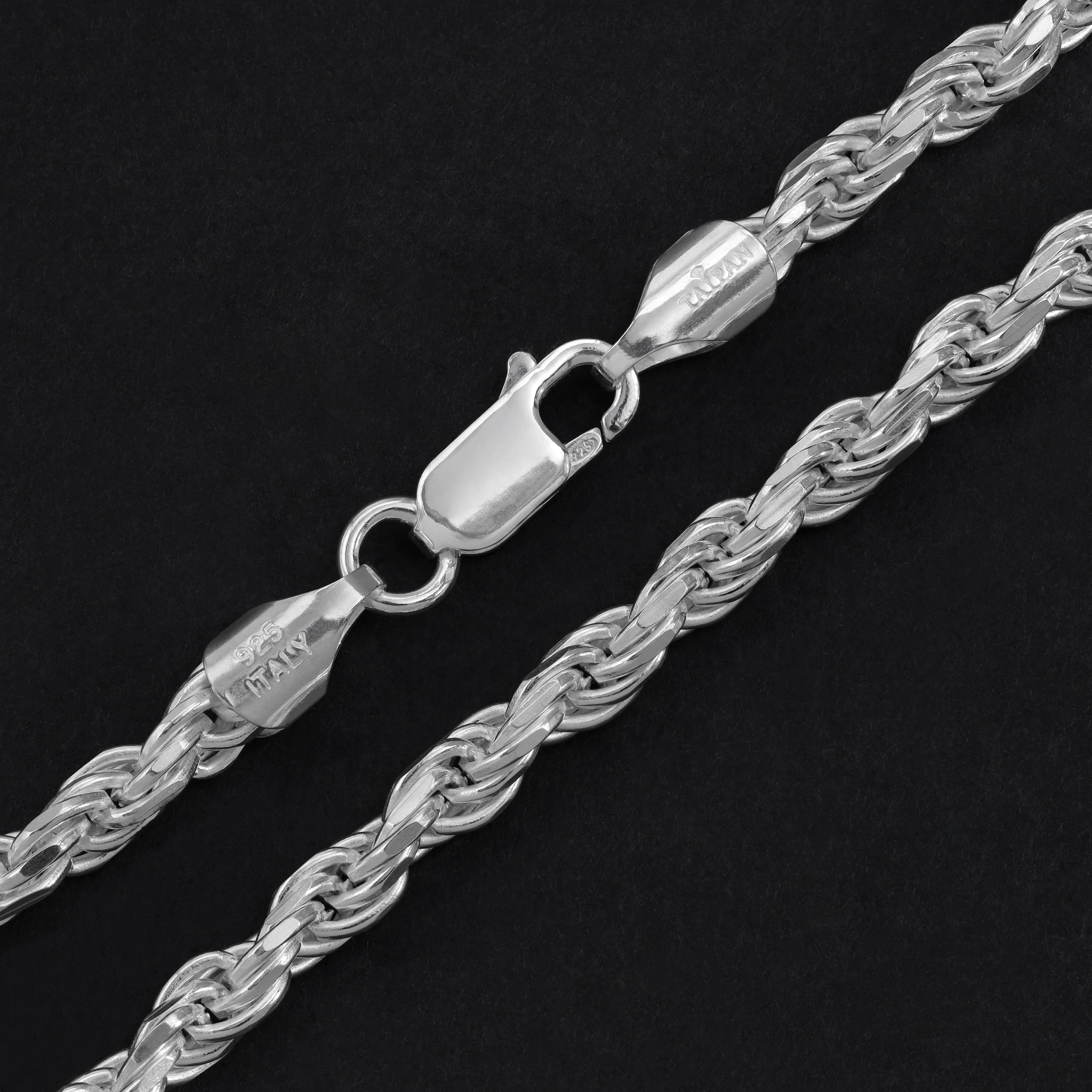 Kordelkette Rope Chain Armband 3,5mm breit 19cm lang 925 Sterling Silber (B372) - Taipan Schmuck