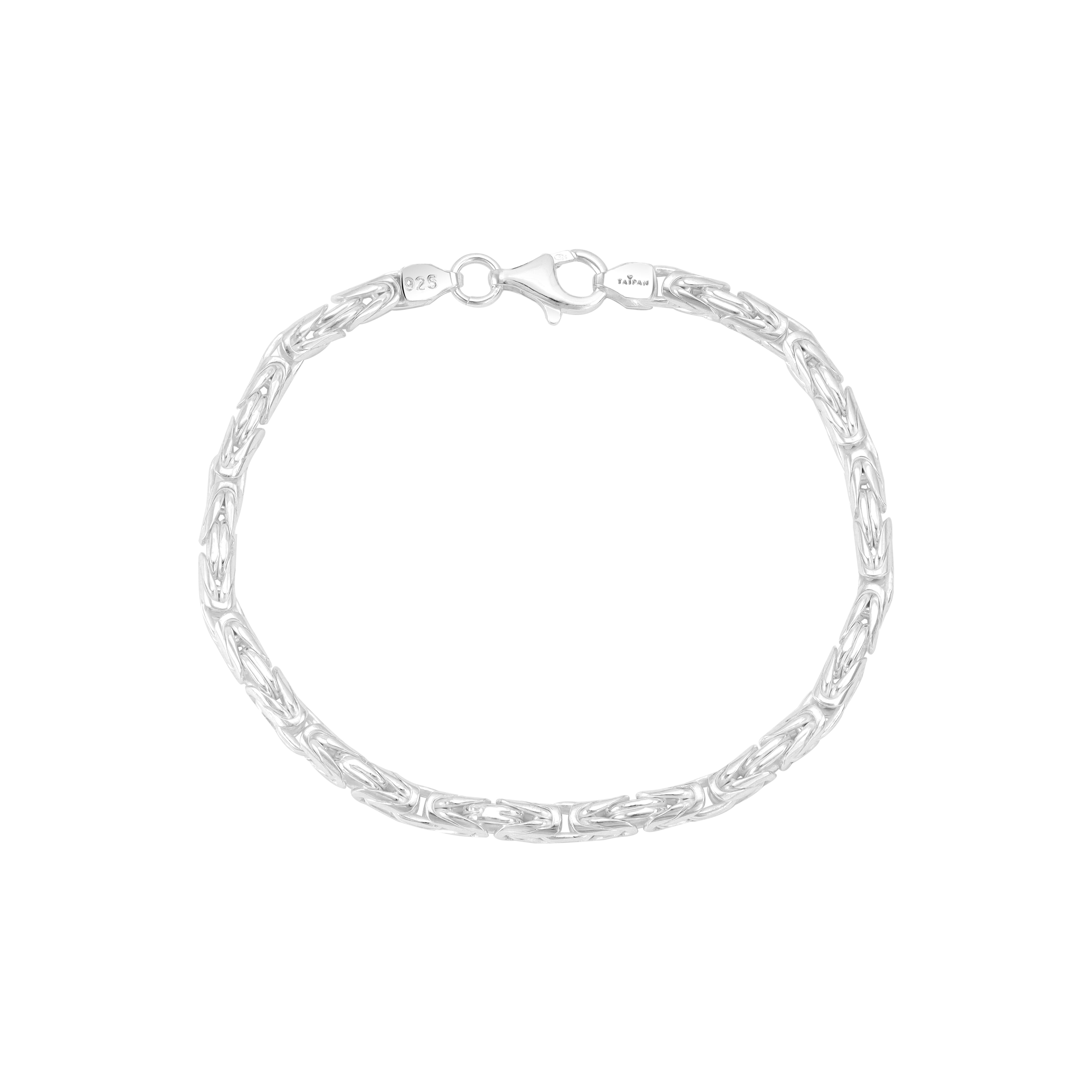 Königskette Armband Königsarmband 4mm breit 22cm lang aus 925 Sterling Silber (B396) - Taipan Schmuck