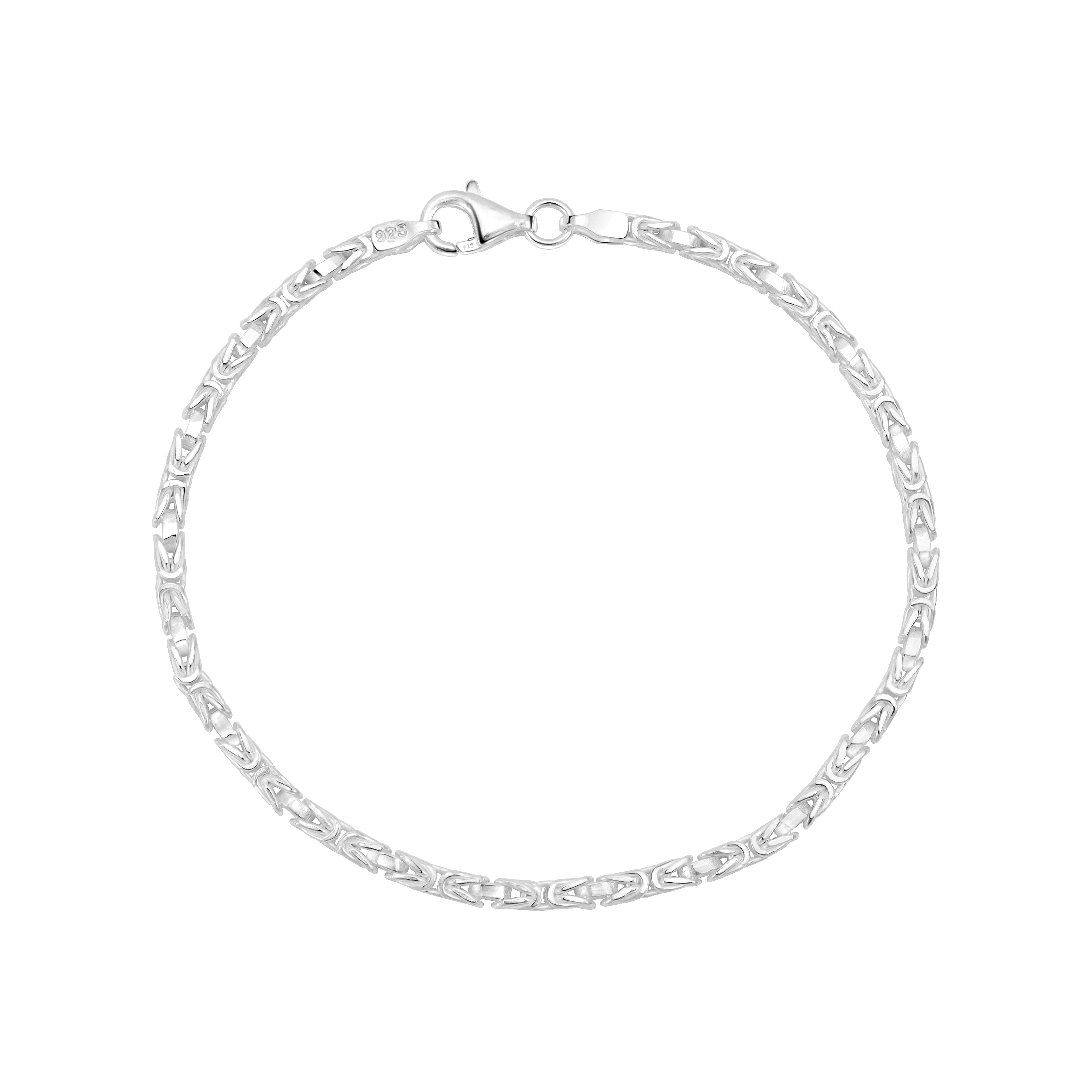 Königskette Armband Königsarmband 3mm breit 22cm lang aus 925 Sterling Silber (B388) - Taipan Schmuck