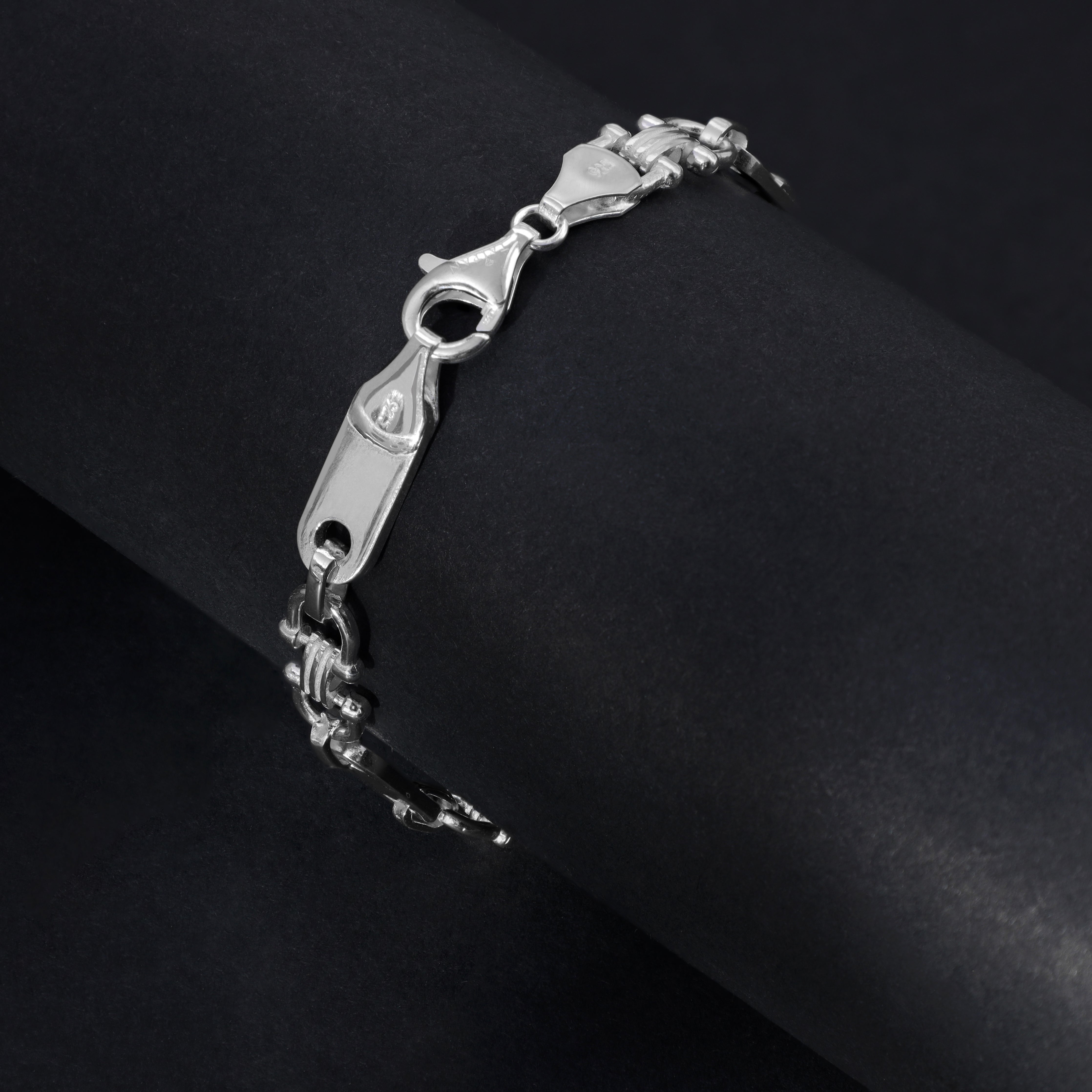 Plattenkette Armband Steigbügelkette 7,8mm breit 21cm lang aus 925 Sterling Silber (B391) - Taipan Schmuck