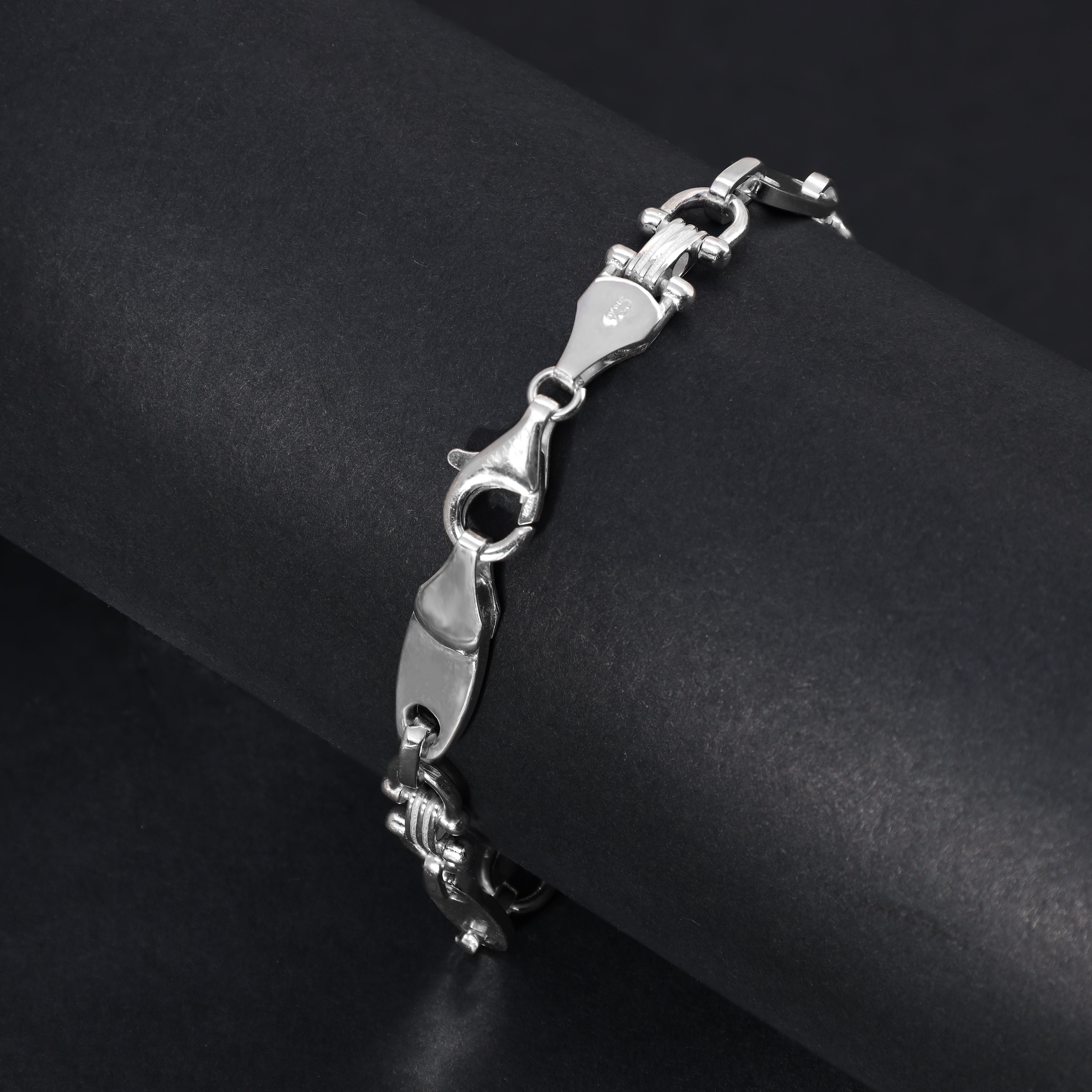 Plattenkette Armband Steigbügelkette 7,8mm breit 21cm lang aus 925 Sterling Silber (B392) - Taipan Schmuck