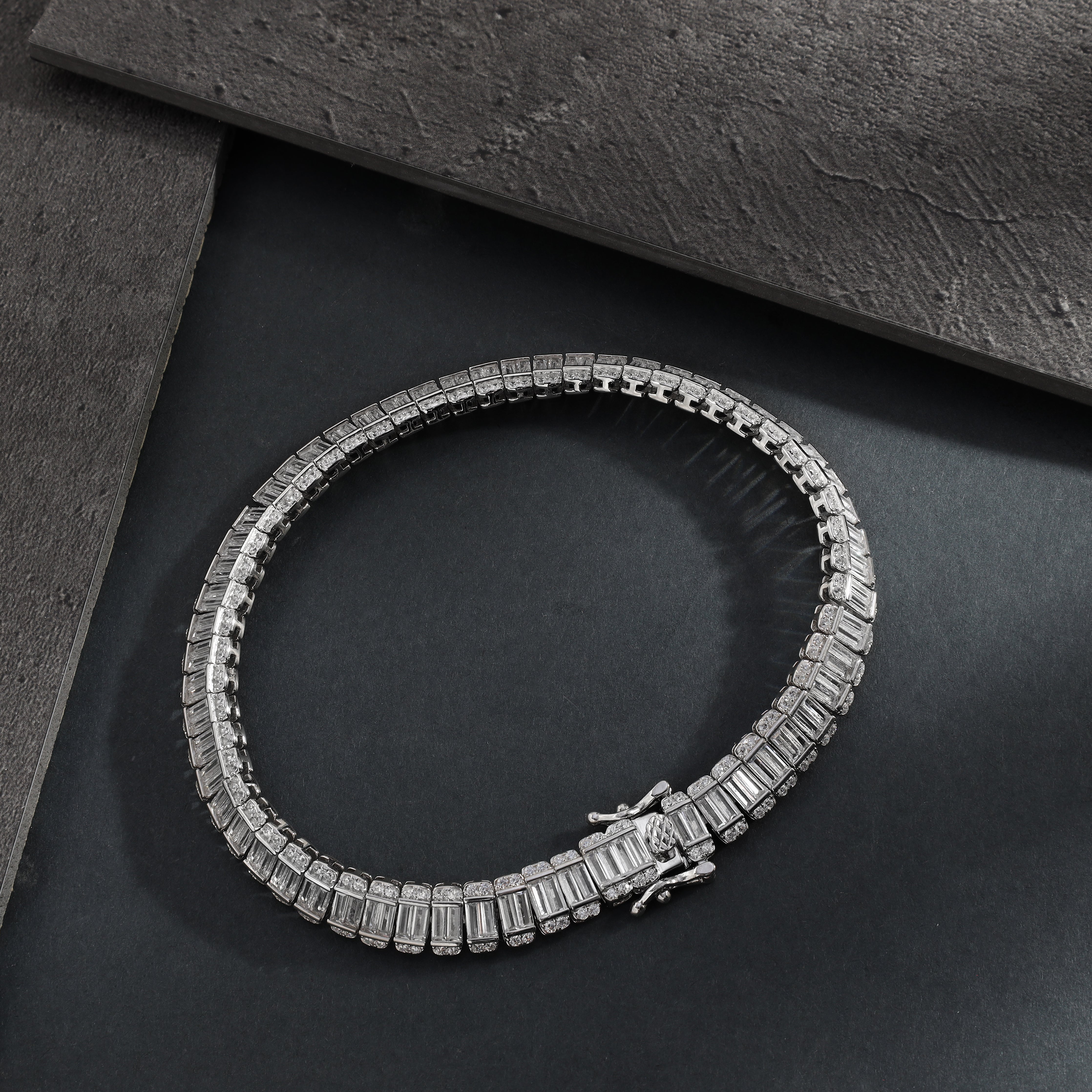 Iced Out Tennis chain bracelet Armband 21cm lang 7mm breit aus 925 Sterlingsilber (B423) - Taipan Schmuck