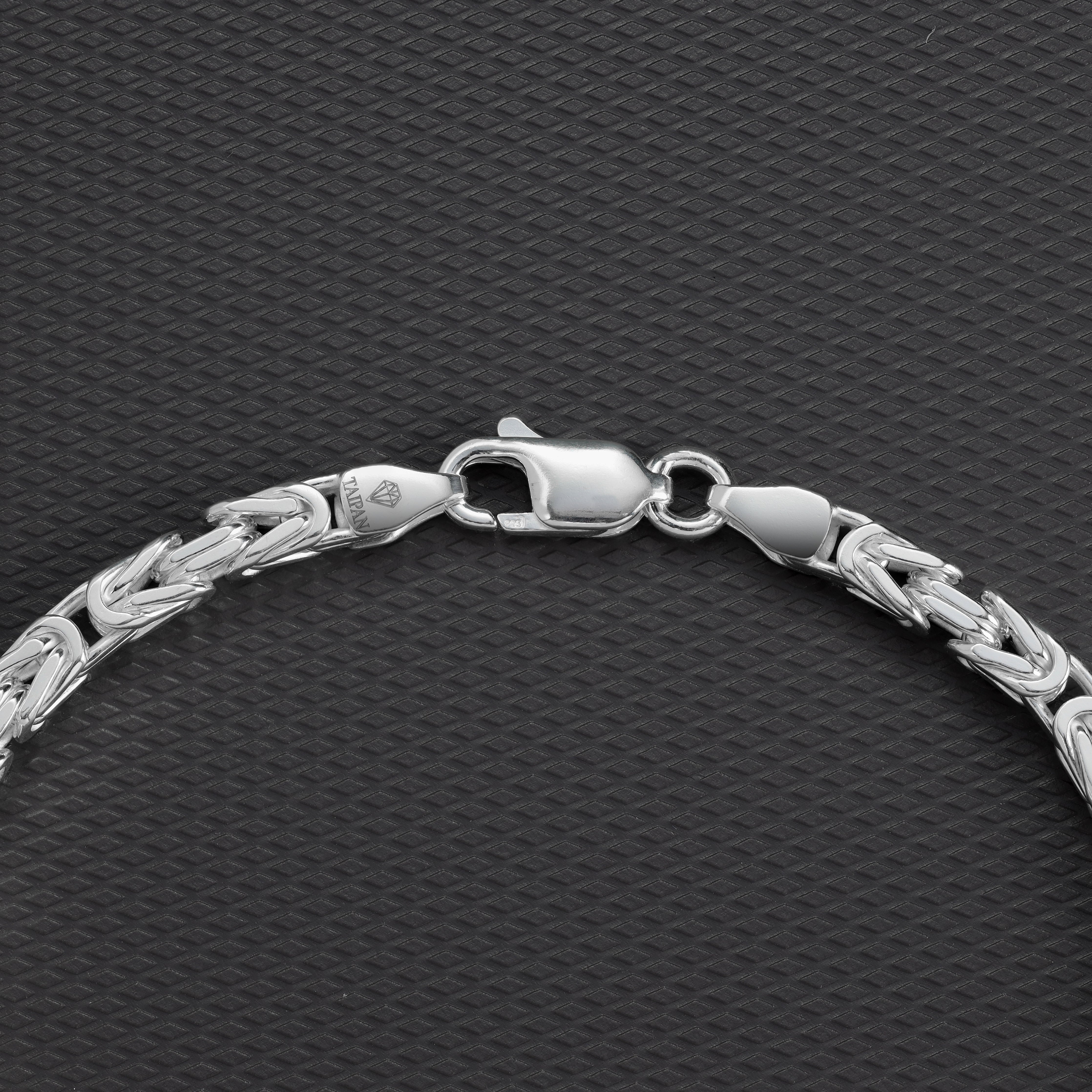 Königskette vierkant Armband mit Blöcken 4mm breit 20cm lang aus 925 Sterling Silber (B447) - Taipan Schmuck