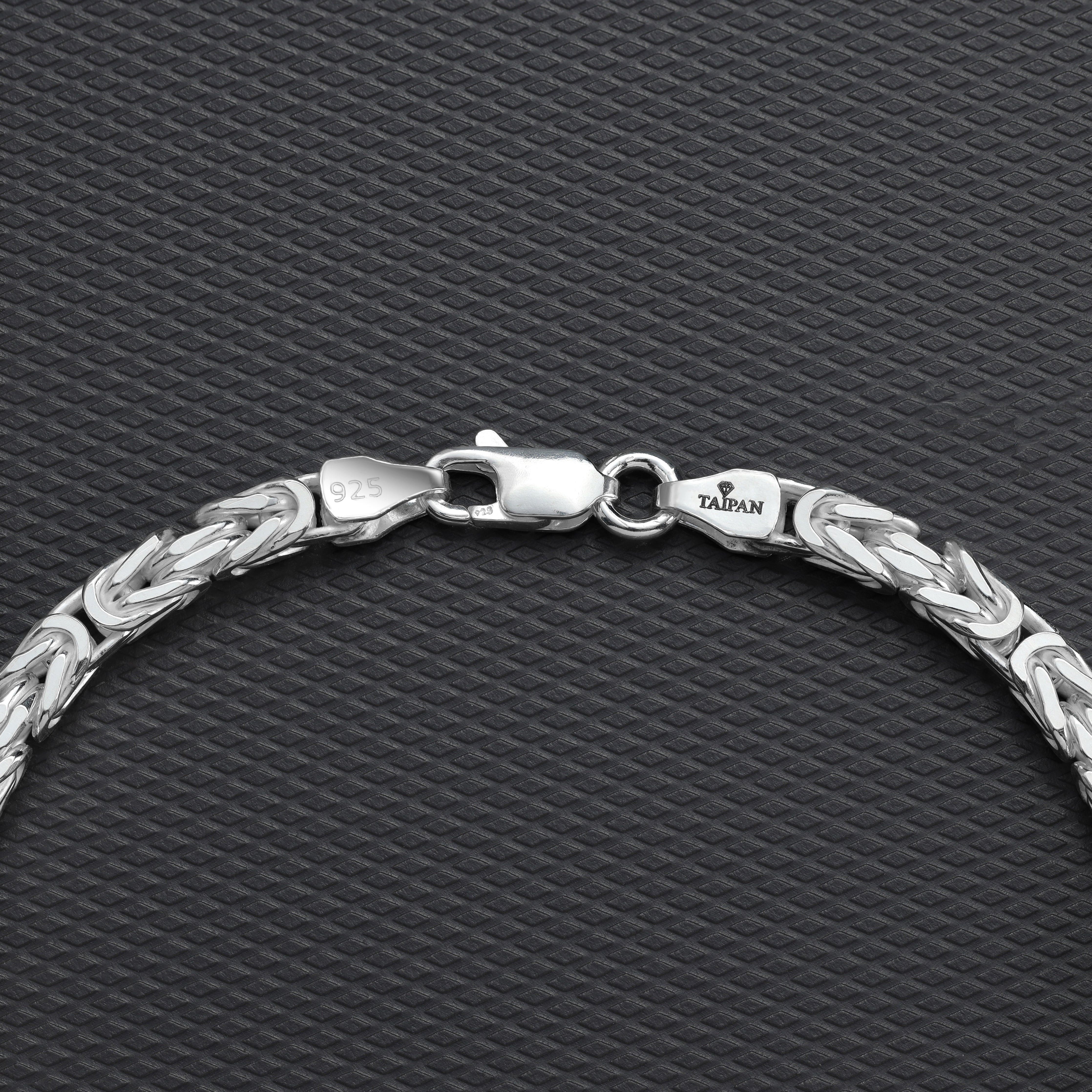 Königskette vierkant Armband Königsarmband 4mm breit 20cm lang aus 925 Sterling Silber (B449) - Taipan Schmuck