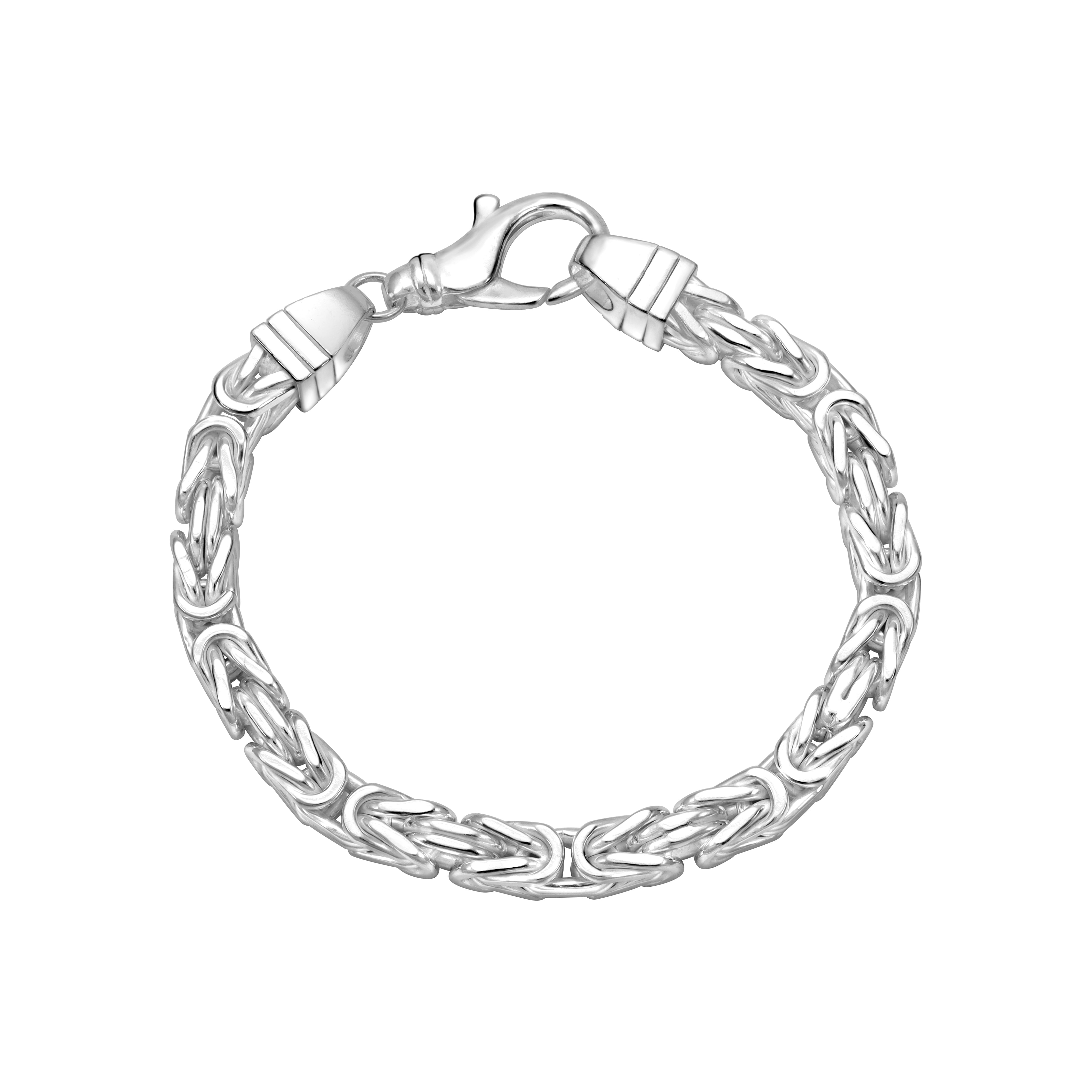 Königskette vierkant Armband Königsarmband 6,5mm breit 22cm lang aus 925 Sterling Silber (B461) - Taipan Schmuck