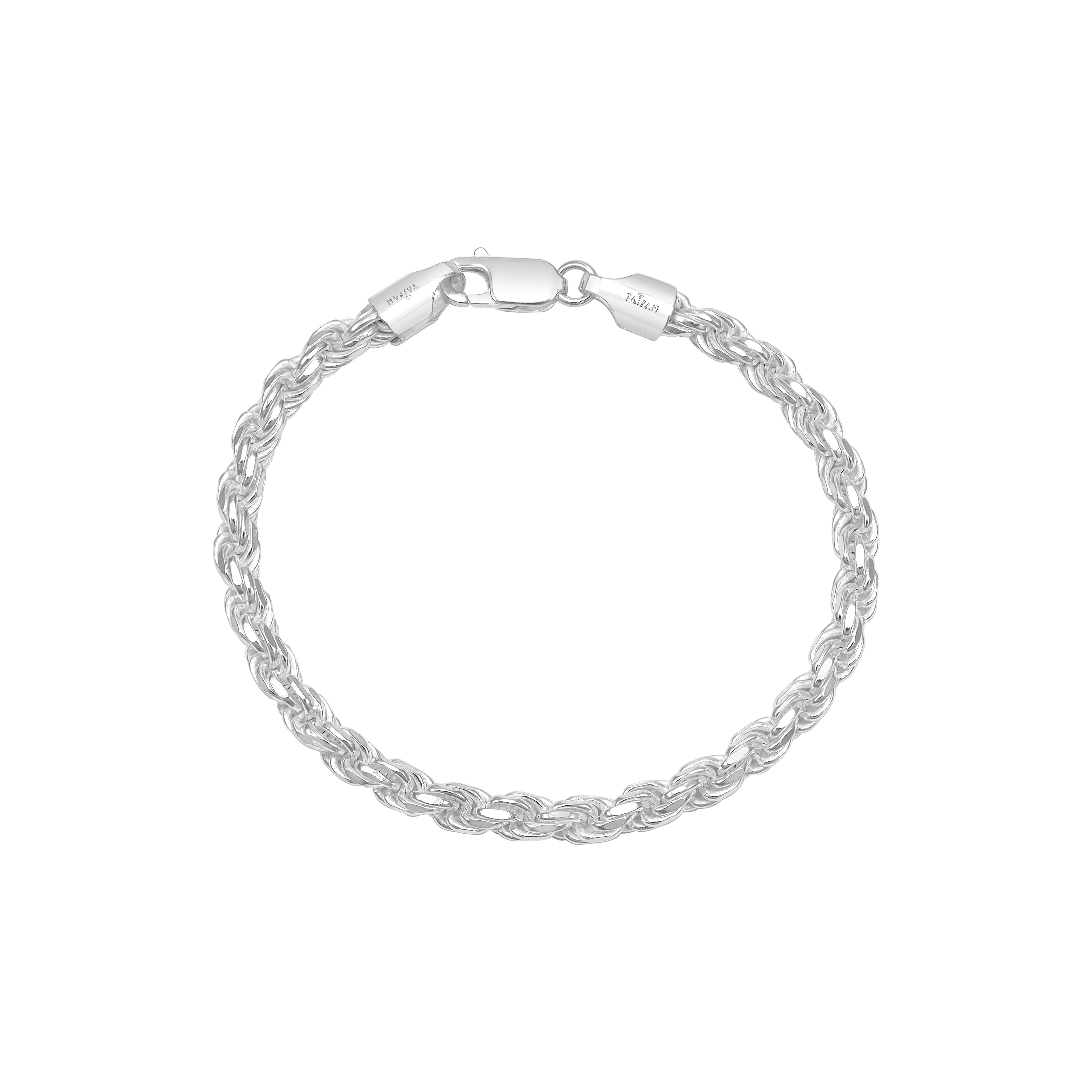 Kordelkette Rope Chain Armband 5mm breit 19cm lang 925 Sterling Silber (B480) - Taipan Schmuck