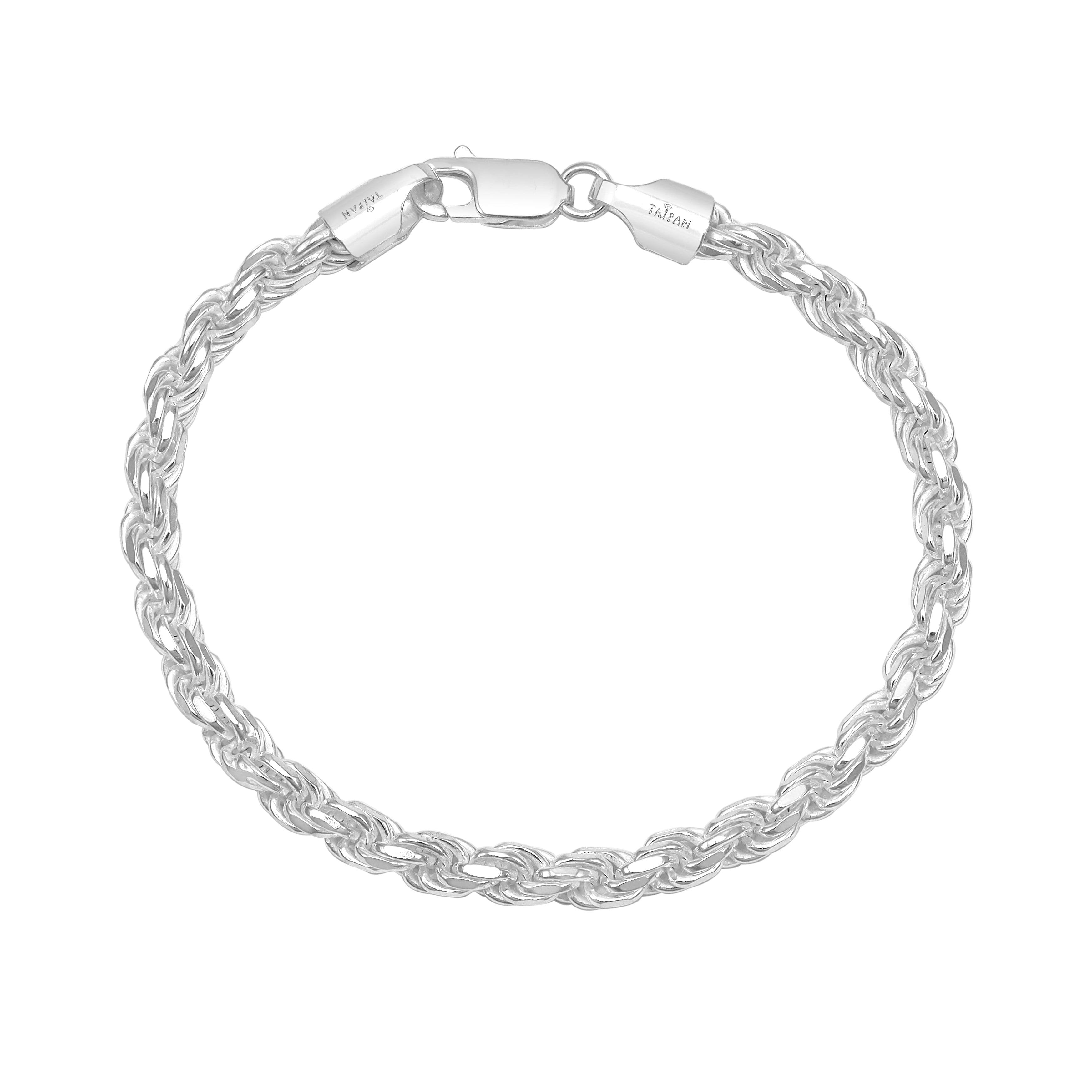 5mm Kordelkette Armband Rope Chain aus 925 Silber - Taipan Schmuck