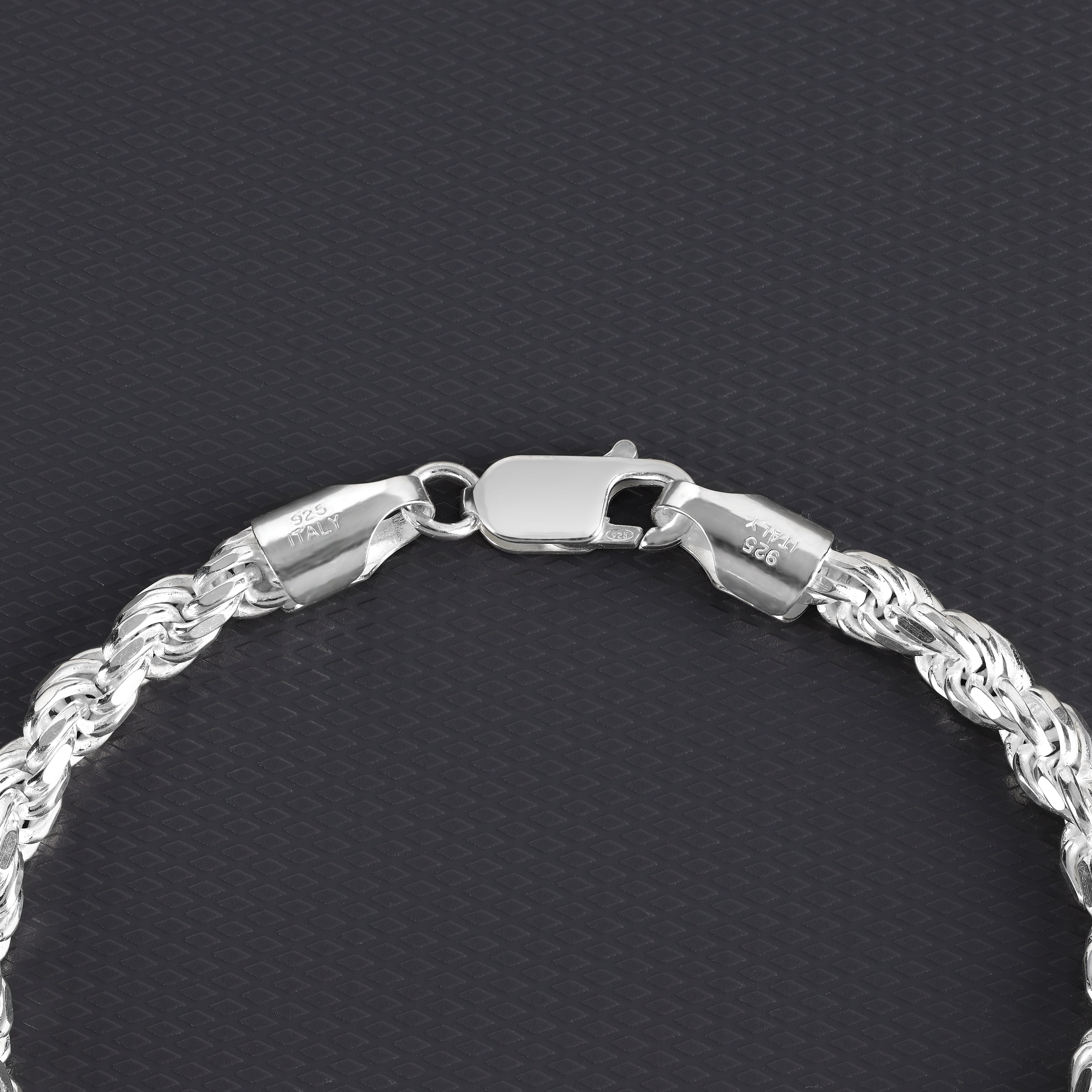 Kordelkette Rope Chain Armband 5mm breit 19cm lang 925 Sterling Silber (B480) - Taipan Schmuck