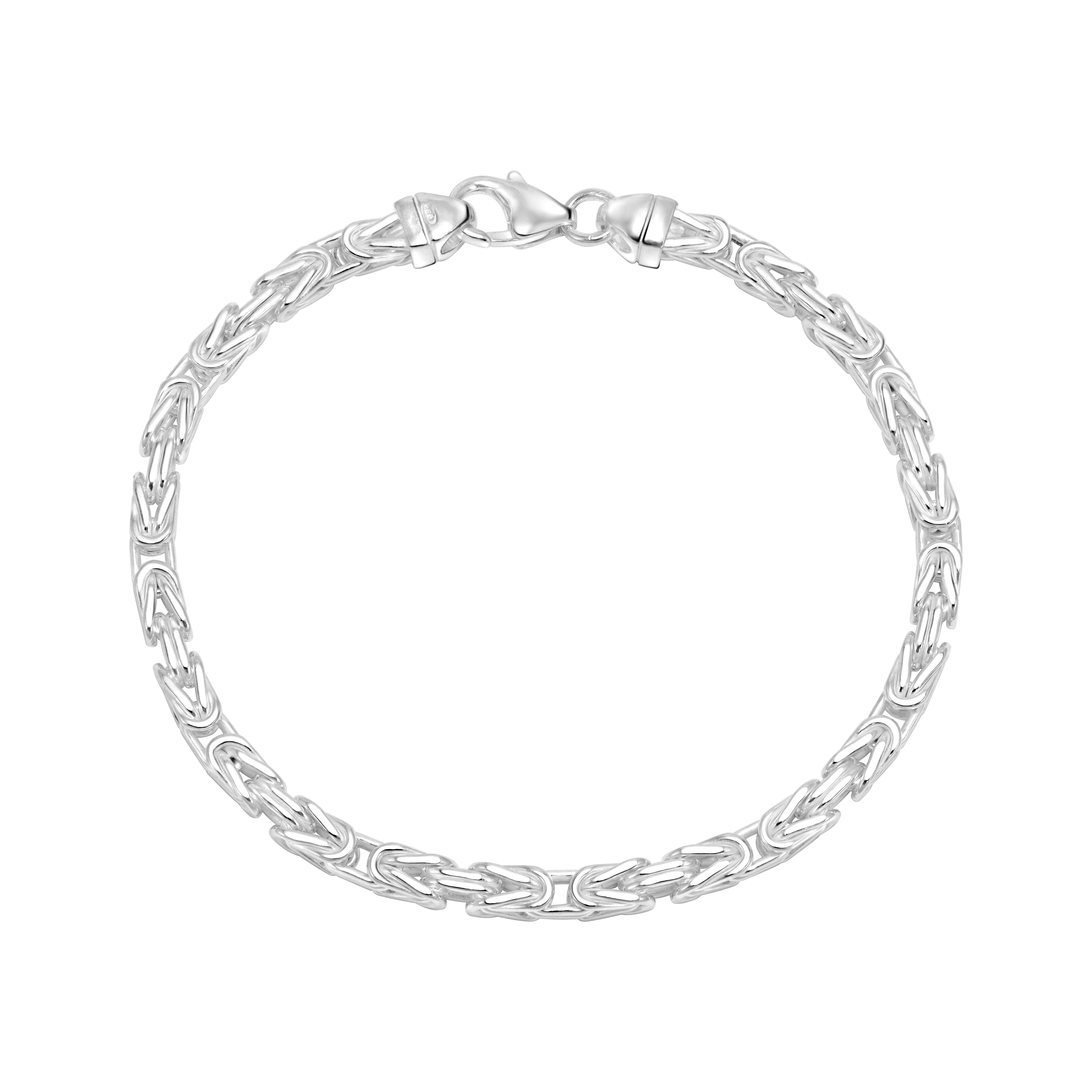 Königskette vierkant Armband Königsarmband 4mm breit 19cm lang aus 925 Sterling Silber (B505) - Taipan Schmuck