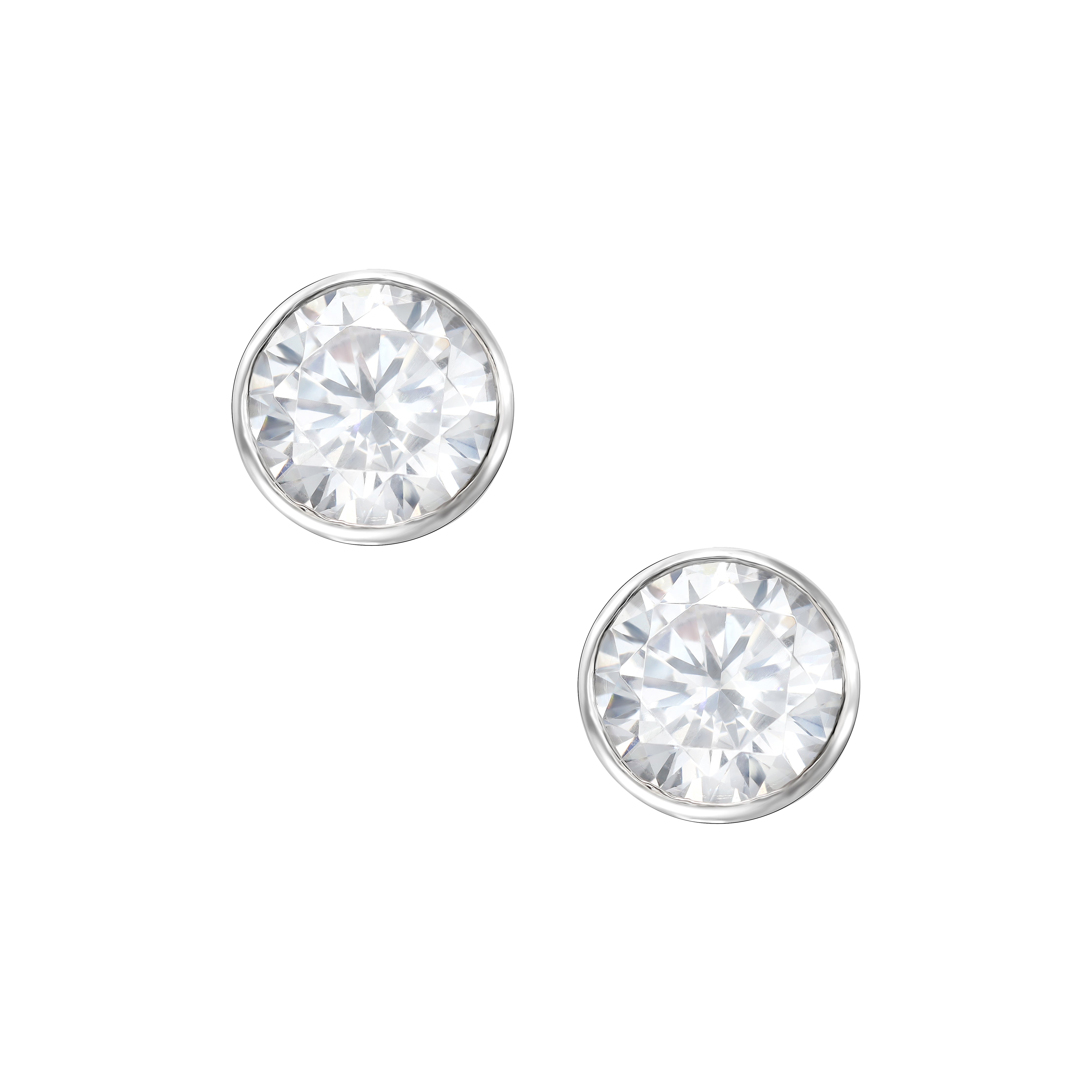 Iced Out Stil Ohrstecker 3-8mm studs rund unisex Ohrringe aus 925 Sterlingsilber - Taipan Schmuck