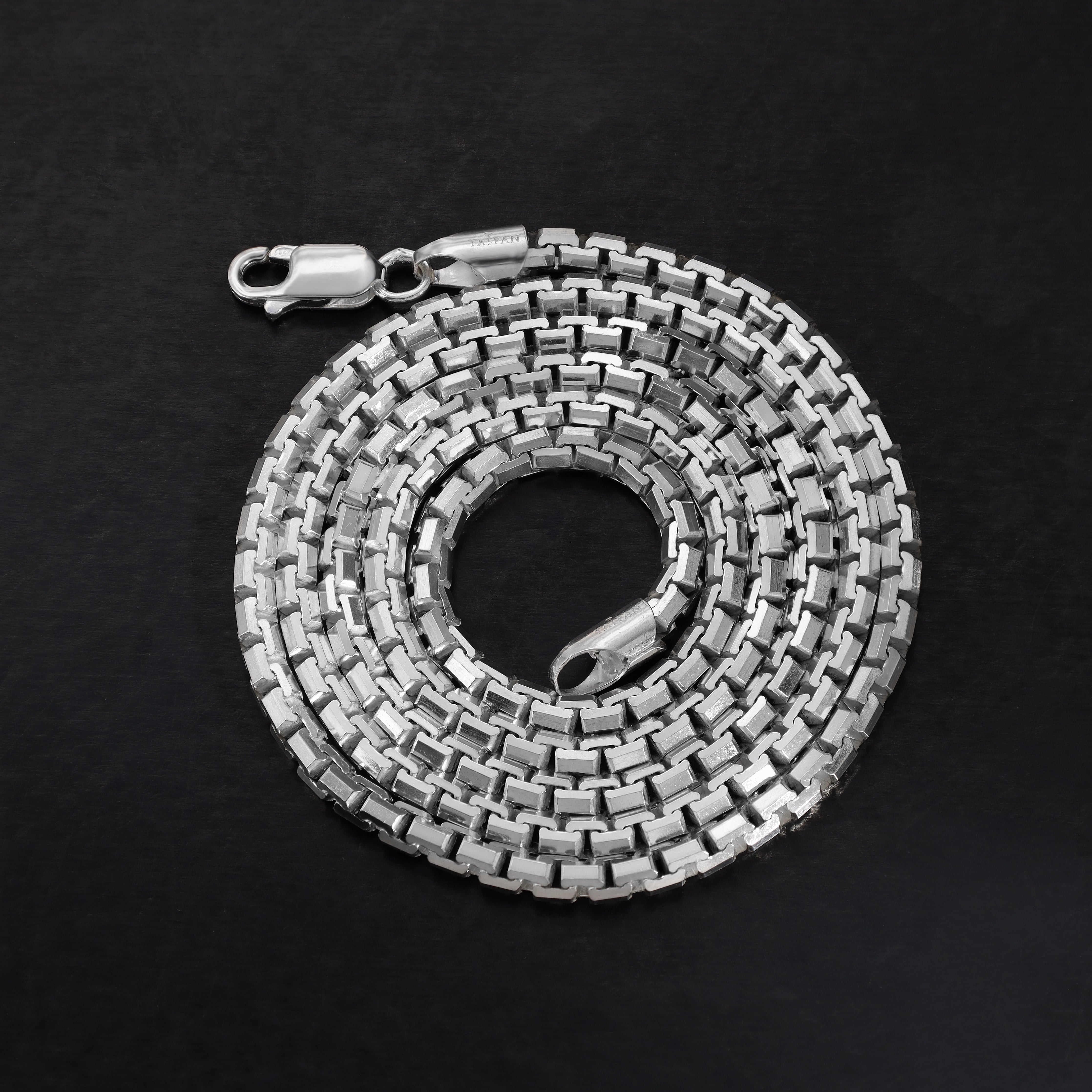 Box Chain Kette 3mm breit 45cm lang 925 Sterling Silber (K1028) - Taipan Schmuck