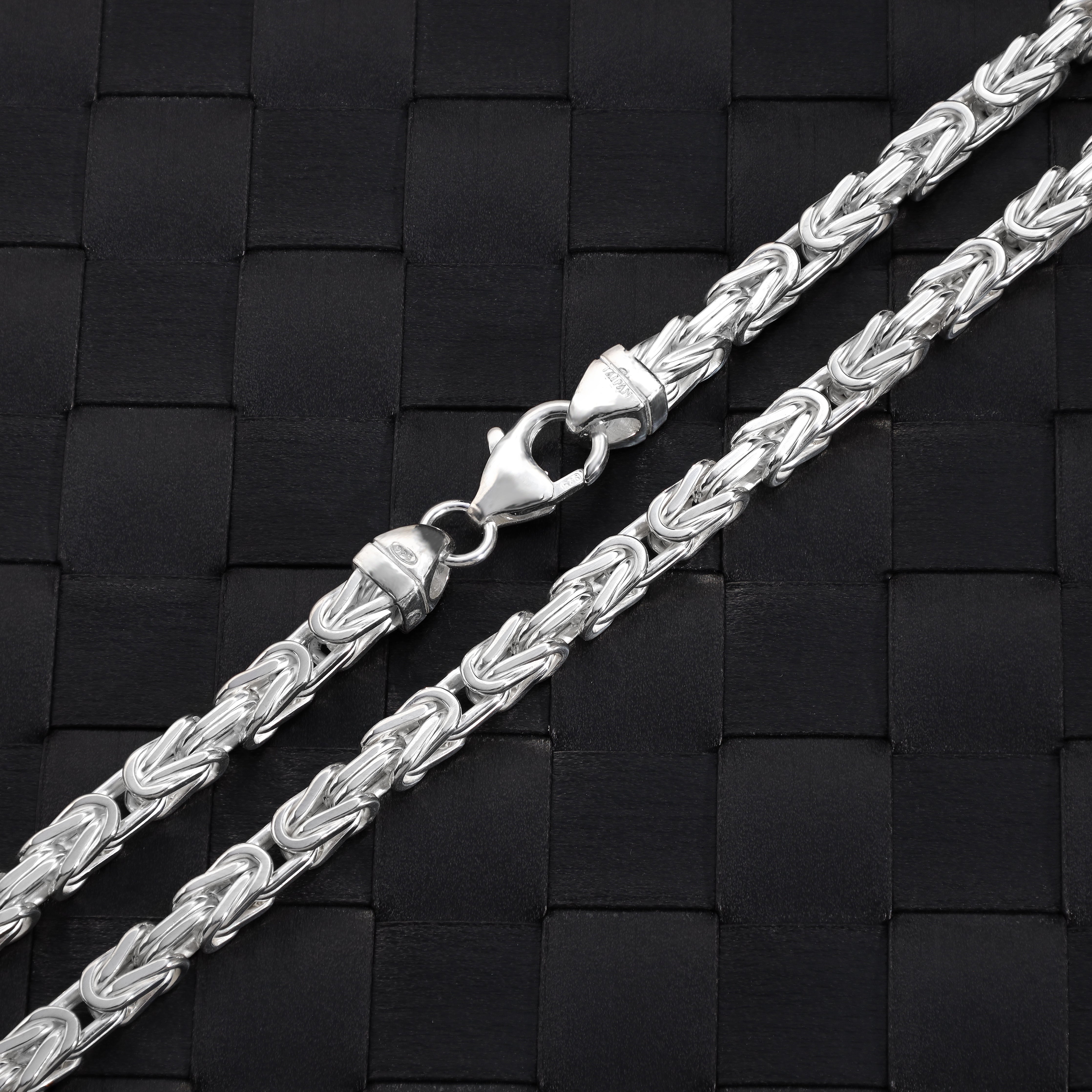Königskette vierkant 4mm breit 50cm lang 925 Sterling Silber (K1042) - Taipan Schmuck