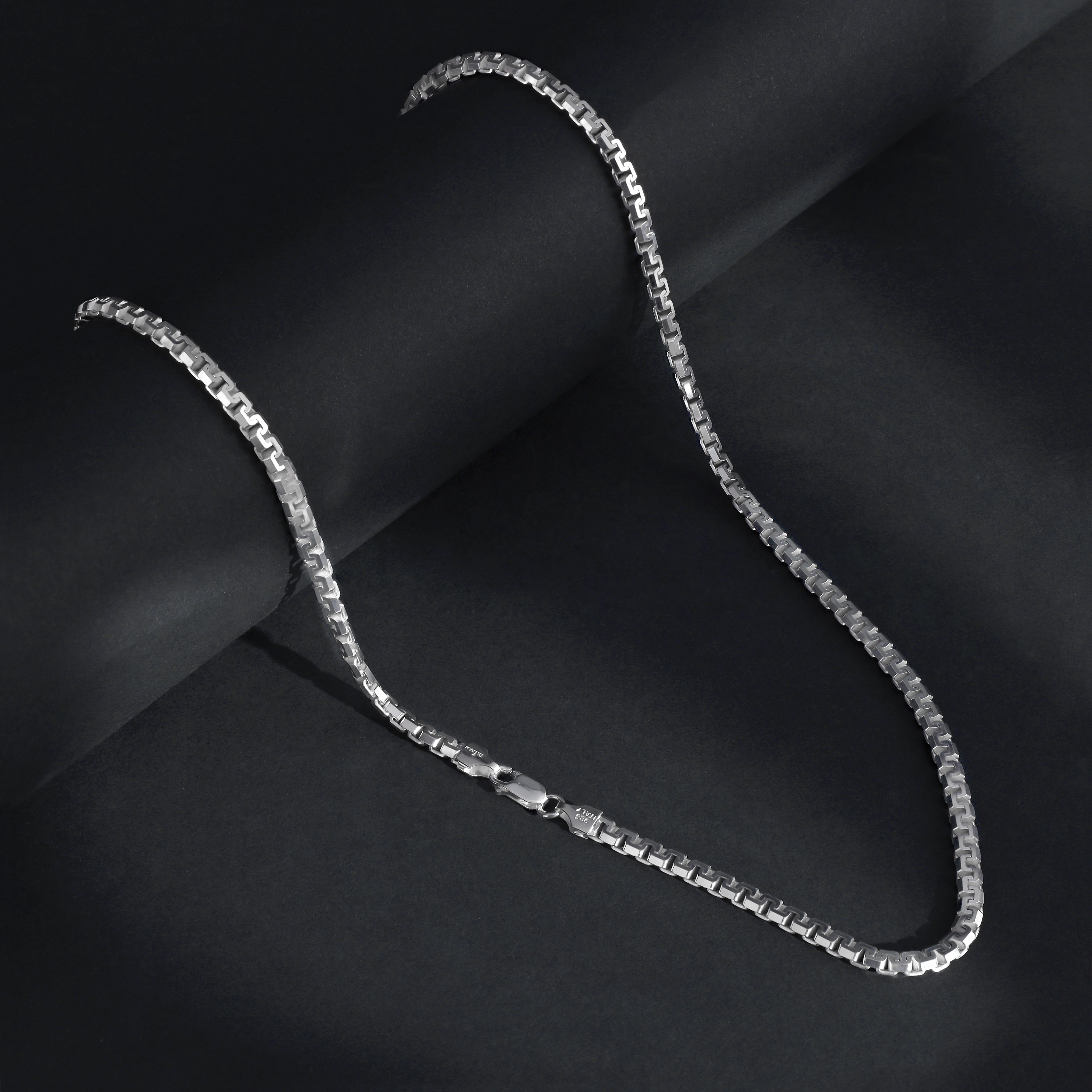 Box Chain Kette 4,5mm breit 60cm lang 925 Sterling Silber (K558) - Taipan Schmuck