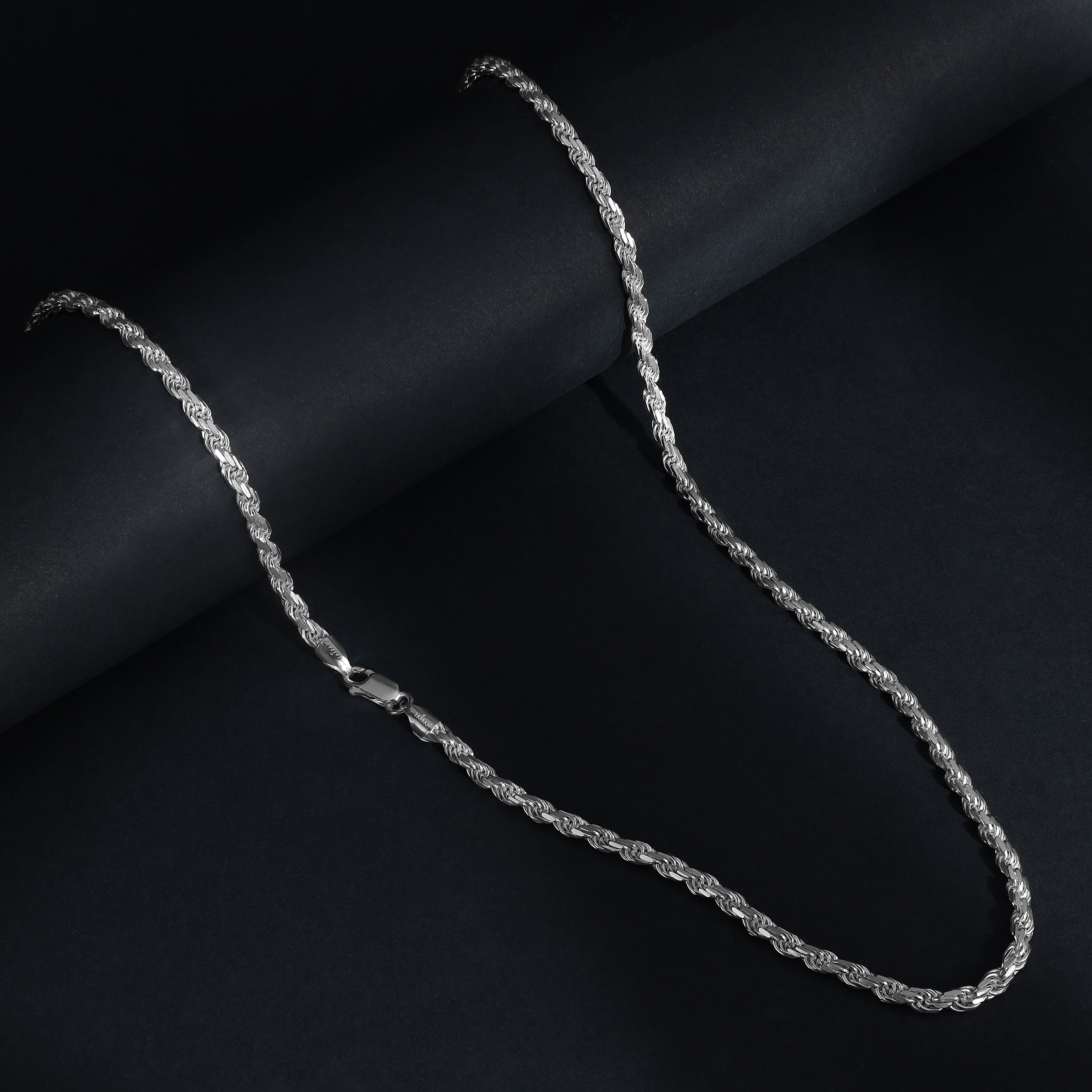 Kordelkette Rope Chain 3,5mm breit 45/50/55/60/65/70cm lang aus 925 Sterling Silber - Taipan Schmuck