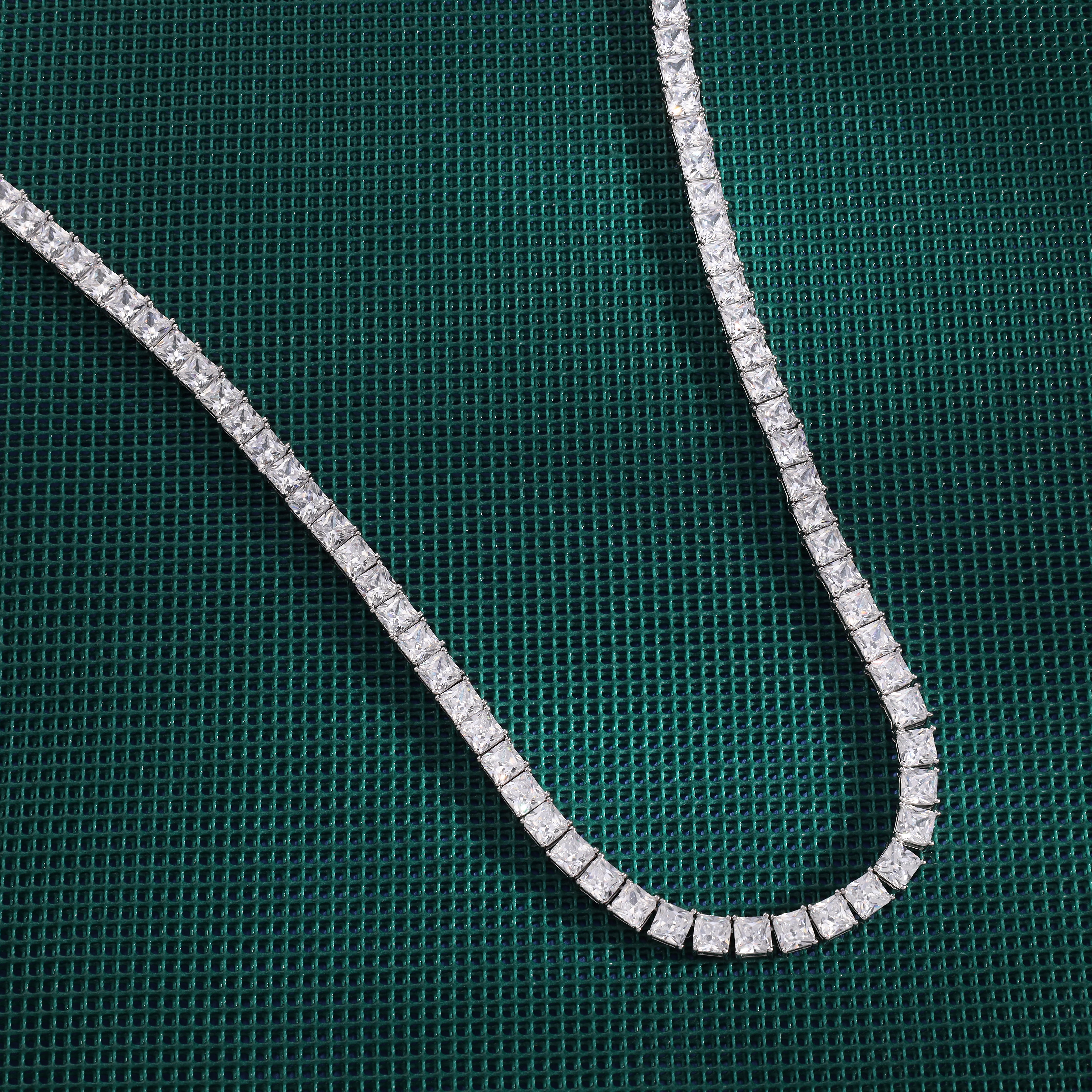 Iced Out Tennis chain 6mm breit 50cm lang aus 925 Sterling Silber (K862) - Taipan Schmuck