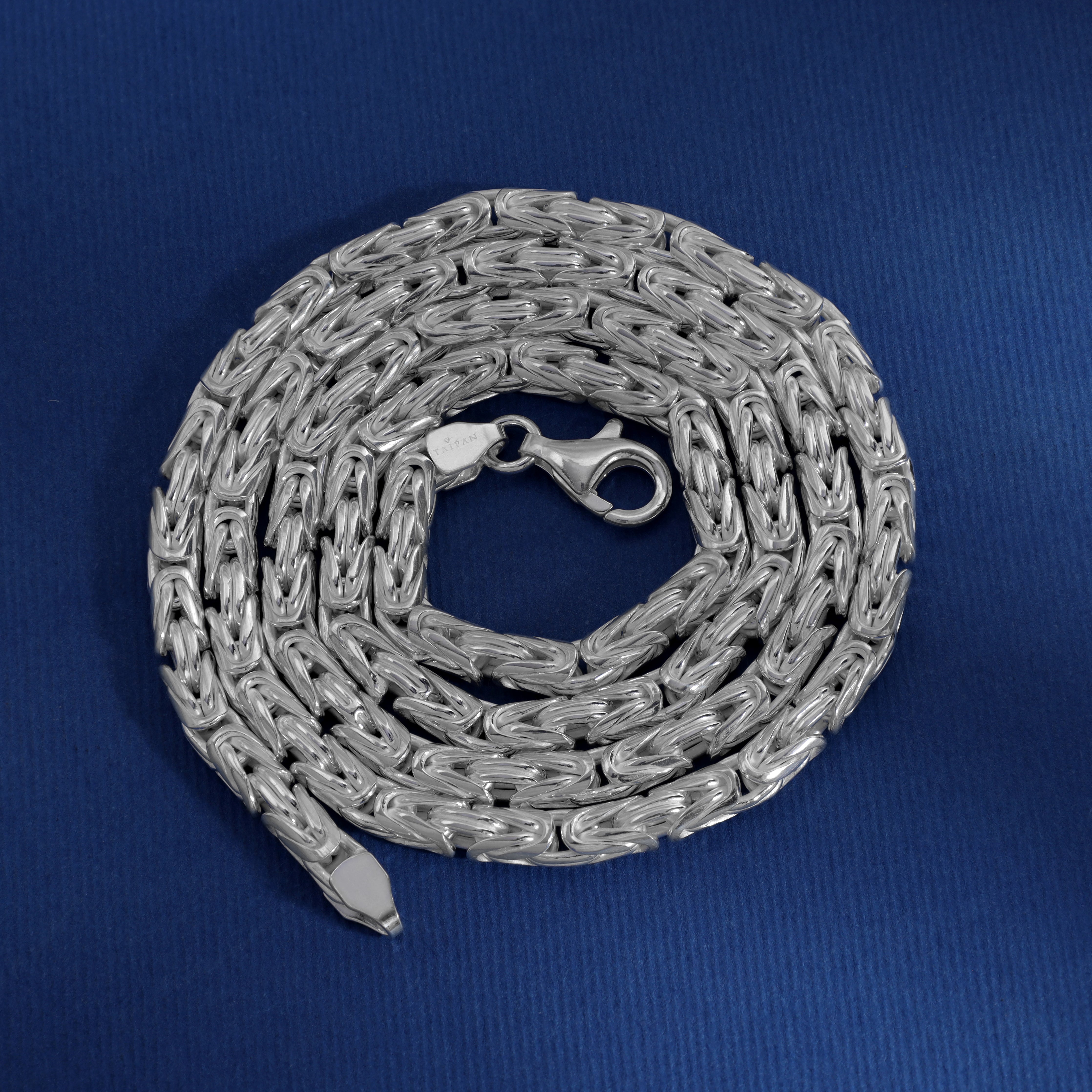 Königskette 4mm breit 50cm lang 925 Sterling Silber (K907) - Taipan Schmuck