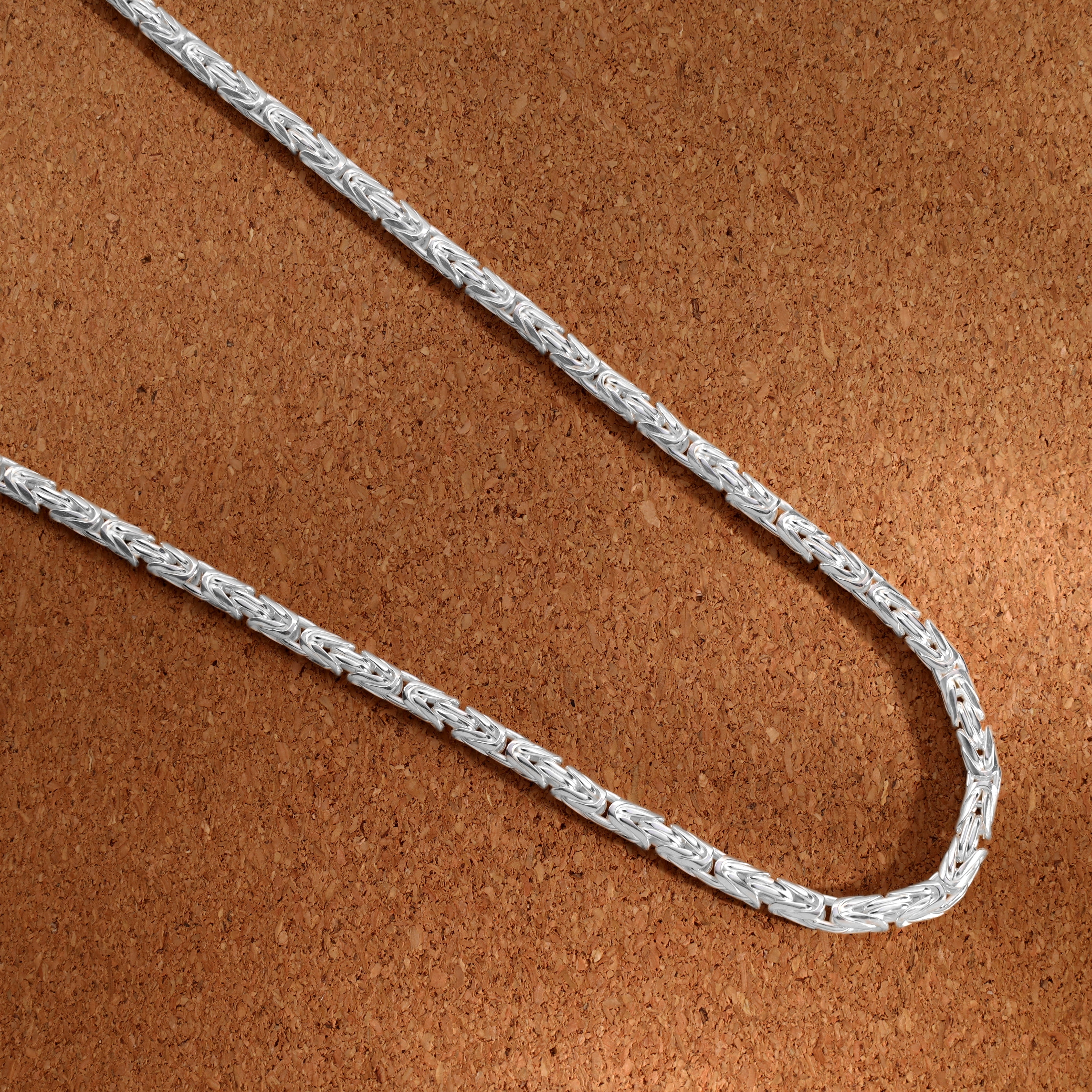 Königskette 4mm breit 70cm lang 925 Sterling Silber (K910) - Taipan Schmuck