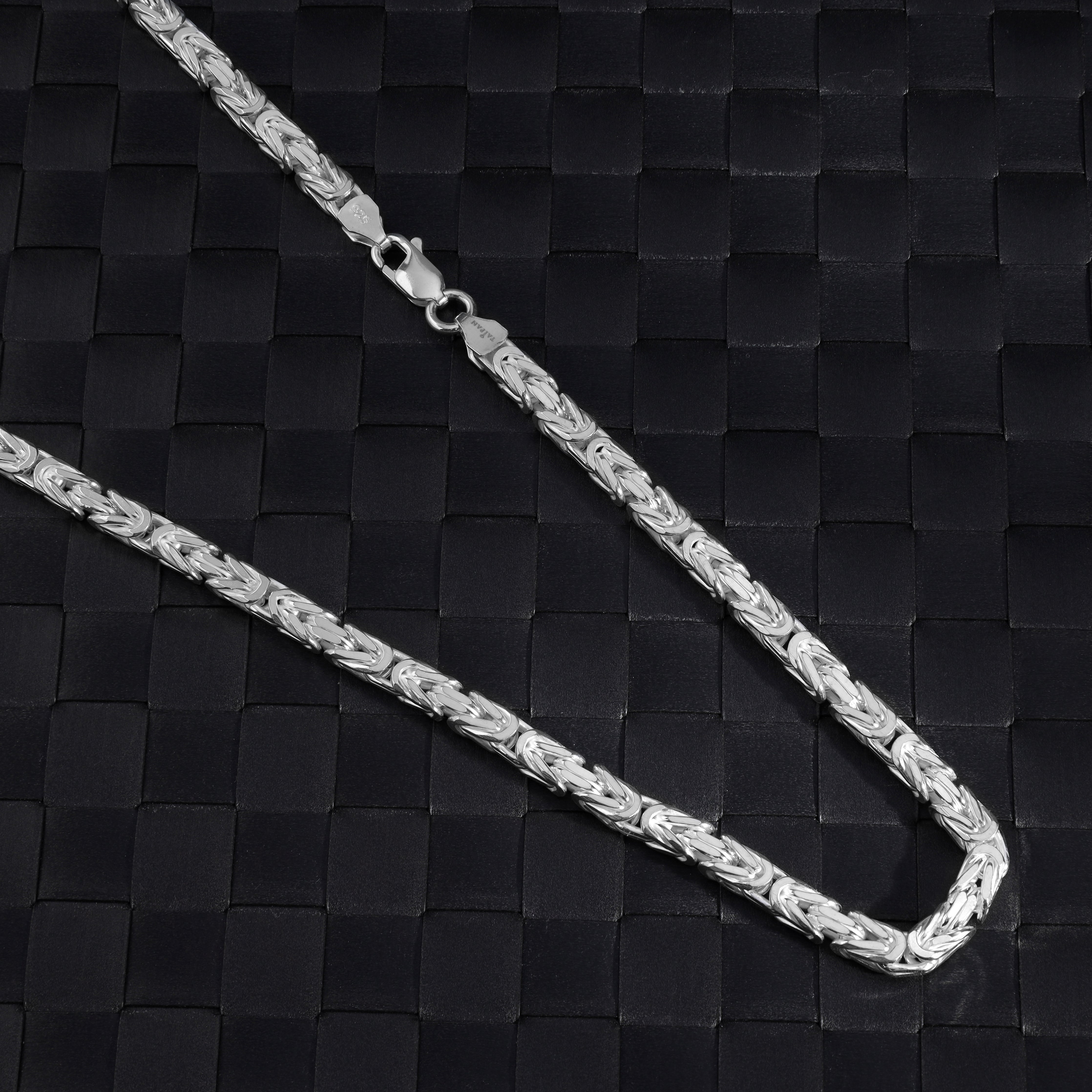 Königskette vierkant 5mm breit 60cm lang 925 Sterling Silber (K943) - Taipan Schmuck