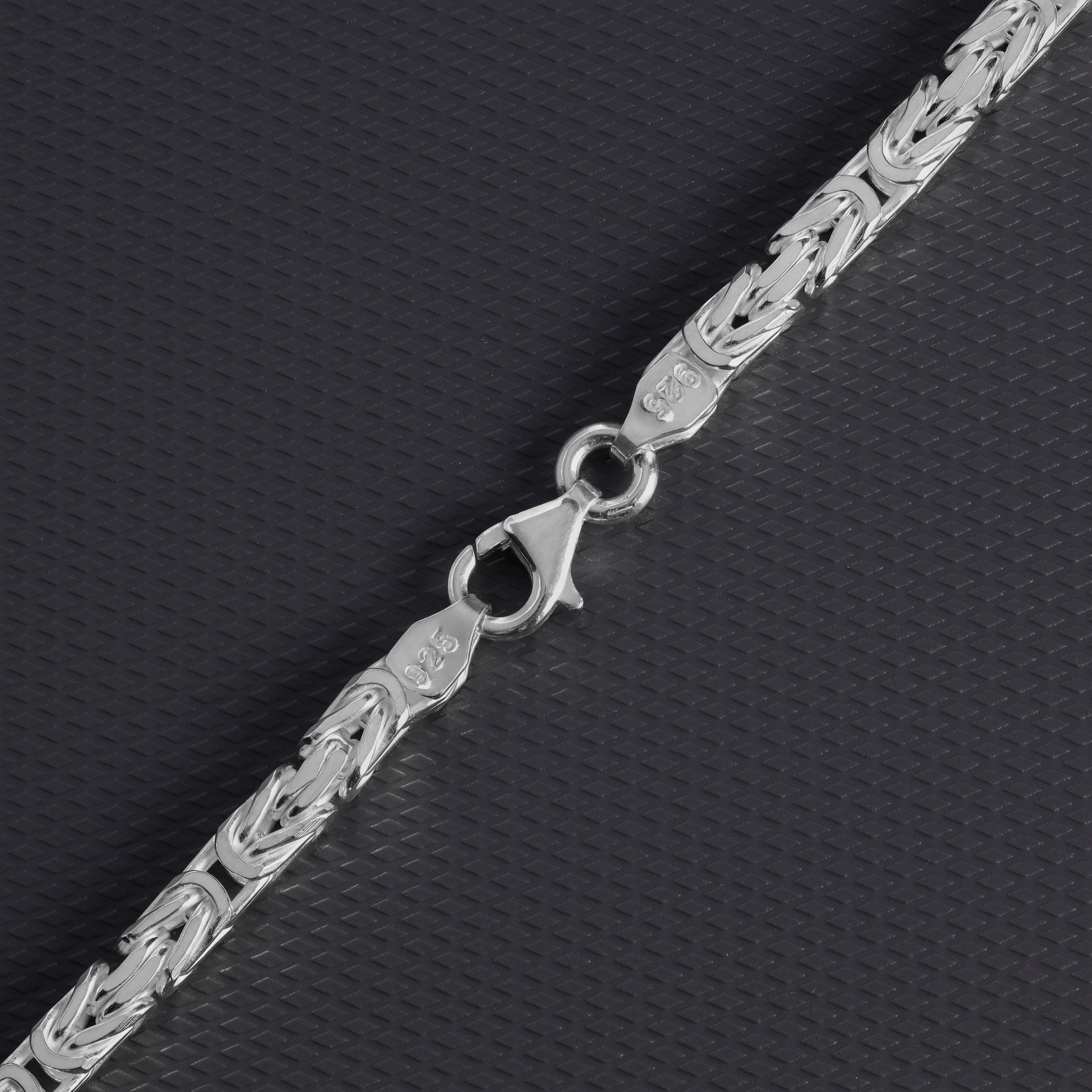 Königskette vierkant 4mm breit 50cm lang 925 Sterling Silber (K946) - Taipan Schmuck