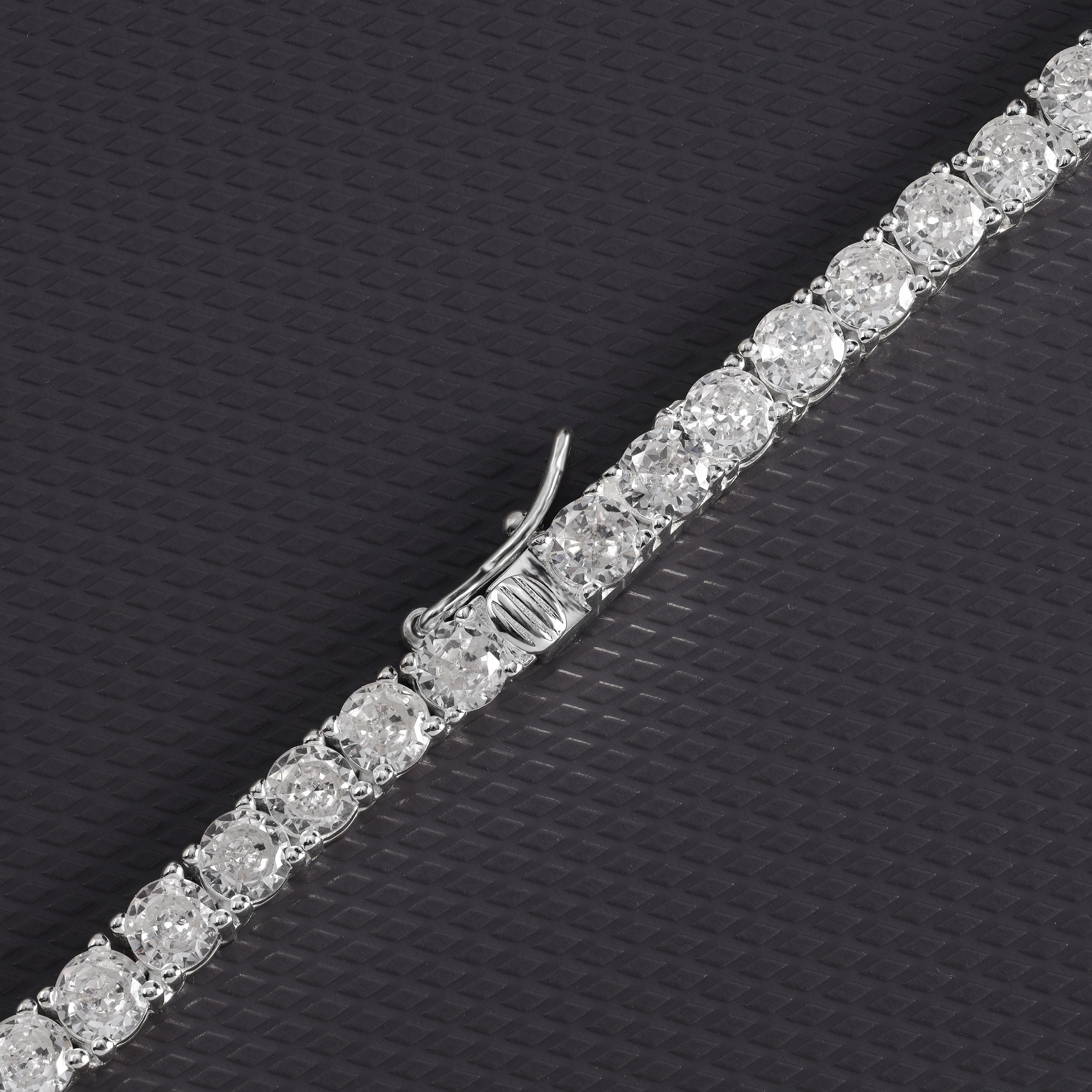 Iced Out Tennis chain 4mm breit 42cm lang aus 925 Sterling Silber (K990) - Taipan Schmuck