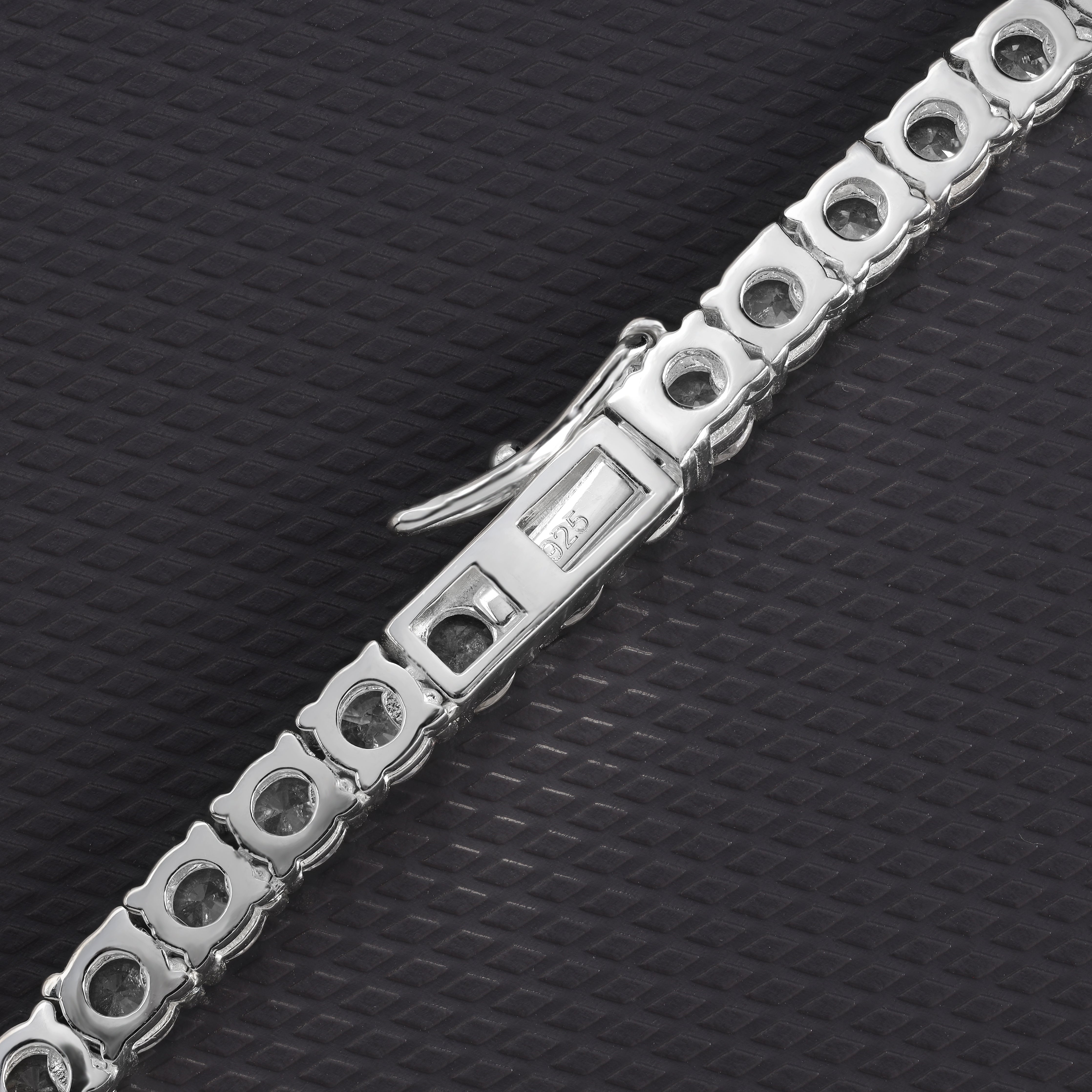 Iced Out Tennis chain 4mm breit 42cm lang aus 925 Sterling Silber (K990) - Taipan Schmuck
