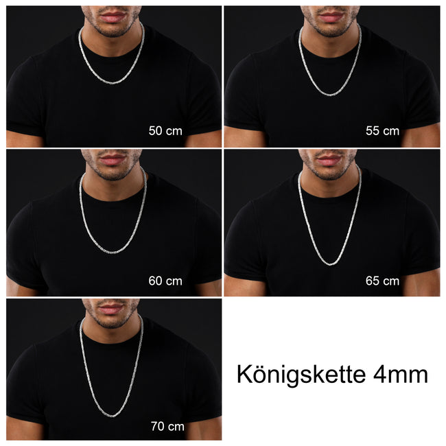 4. Bild von Königskette vierkant 4mm 50-70cm aus 925 Sterling Silber