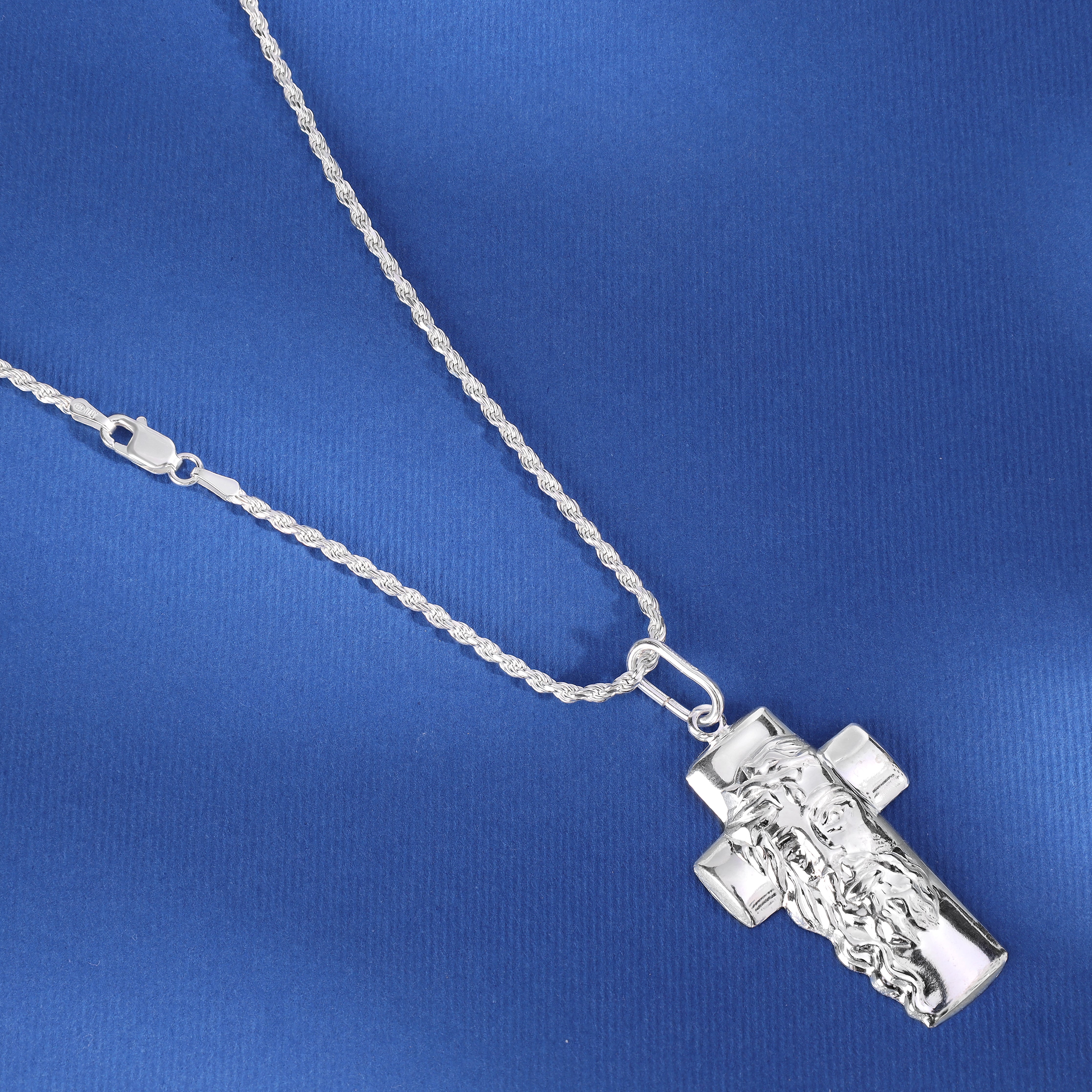 Kreuz mit Jesus Anhänger aus 925 Sterlingsilber (PE193) - Taipan Schmuck