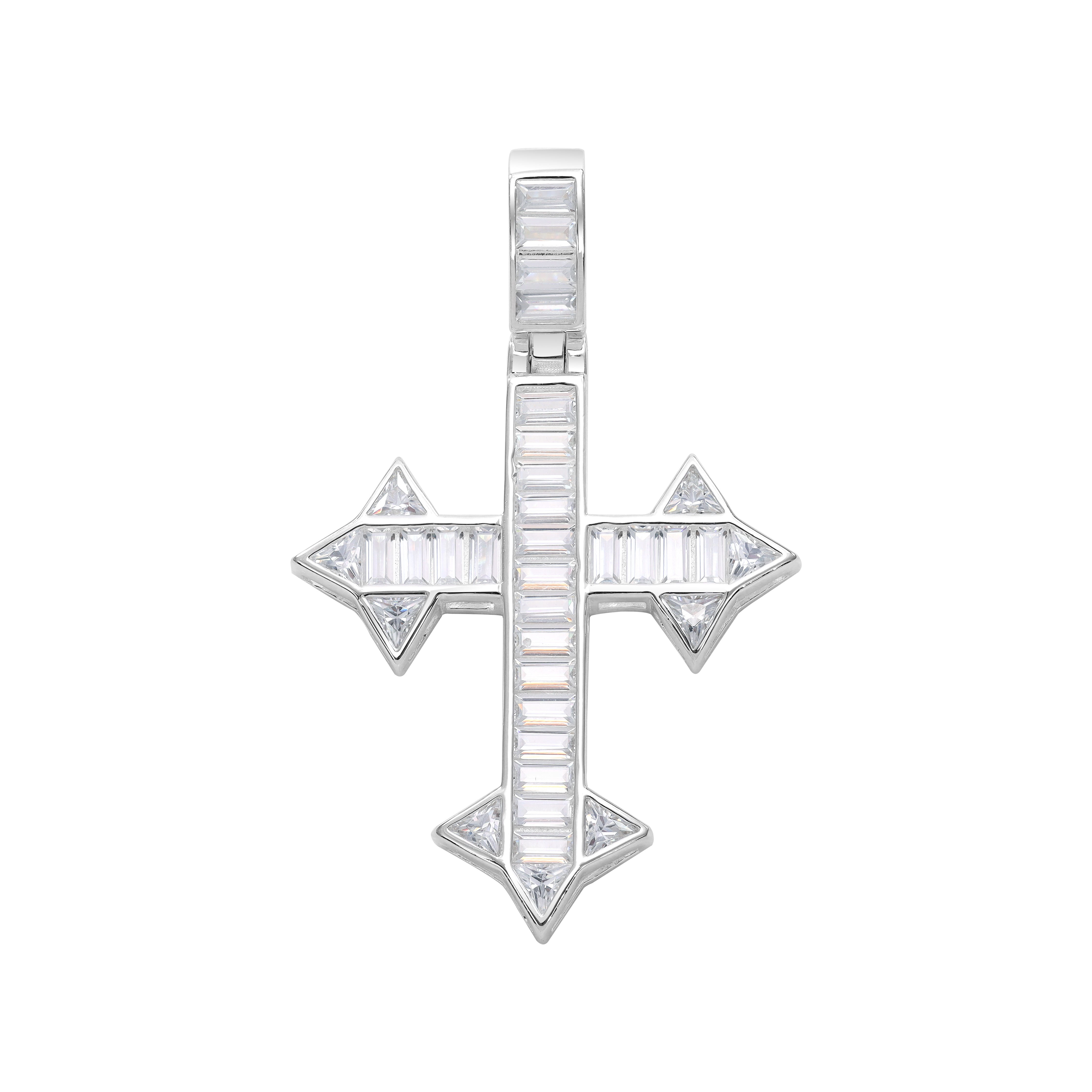 Iced Out Kreuz Anhänger aus 925 Sterlingsilber (PE254) - Taipan Schmuck