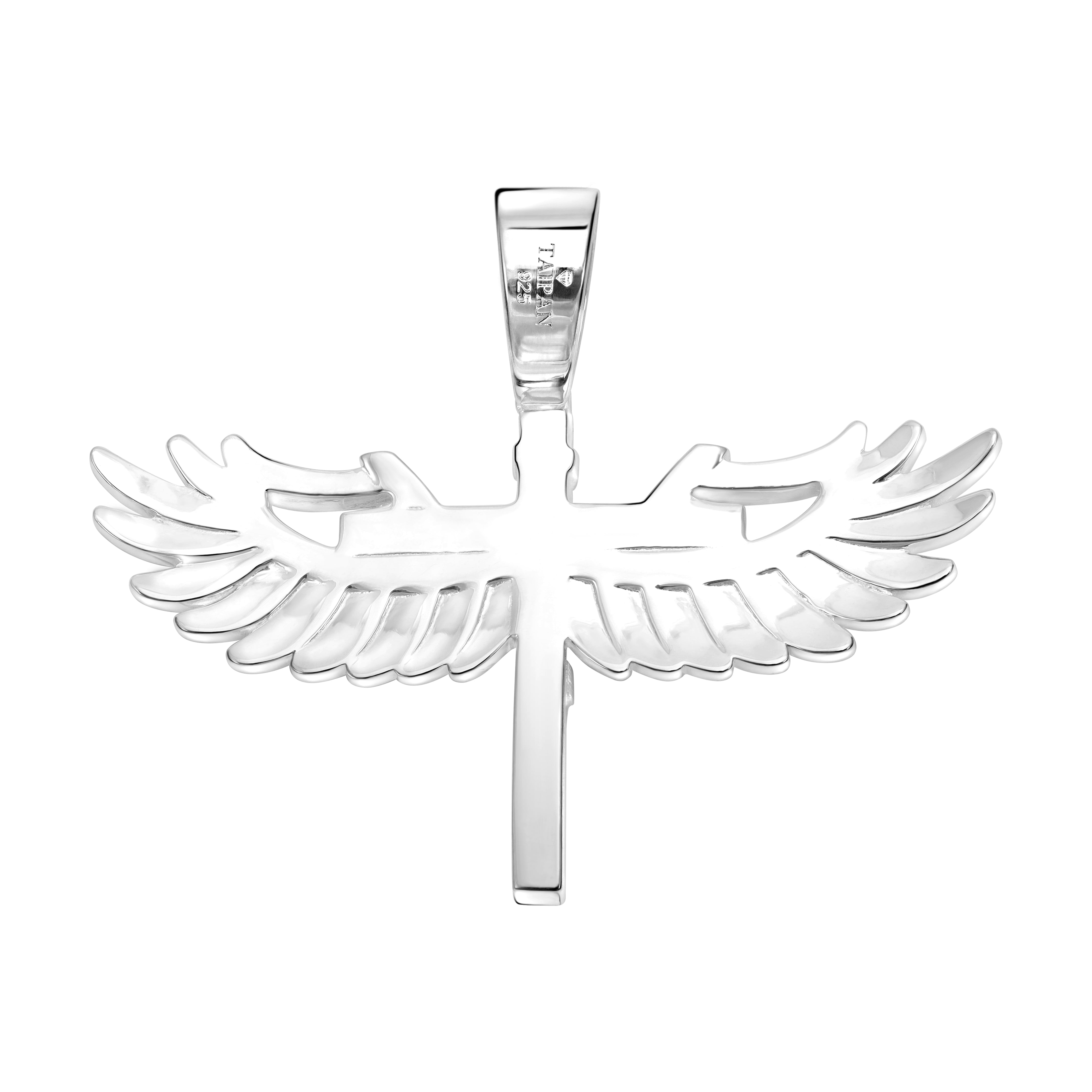 Iced Out Stil Kreuz mit Wings Anhänger aus 925 Sterlingsilber (PE327) - Taipan Schmuck