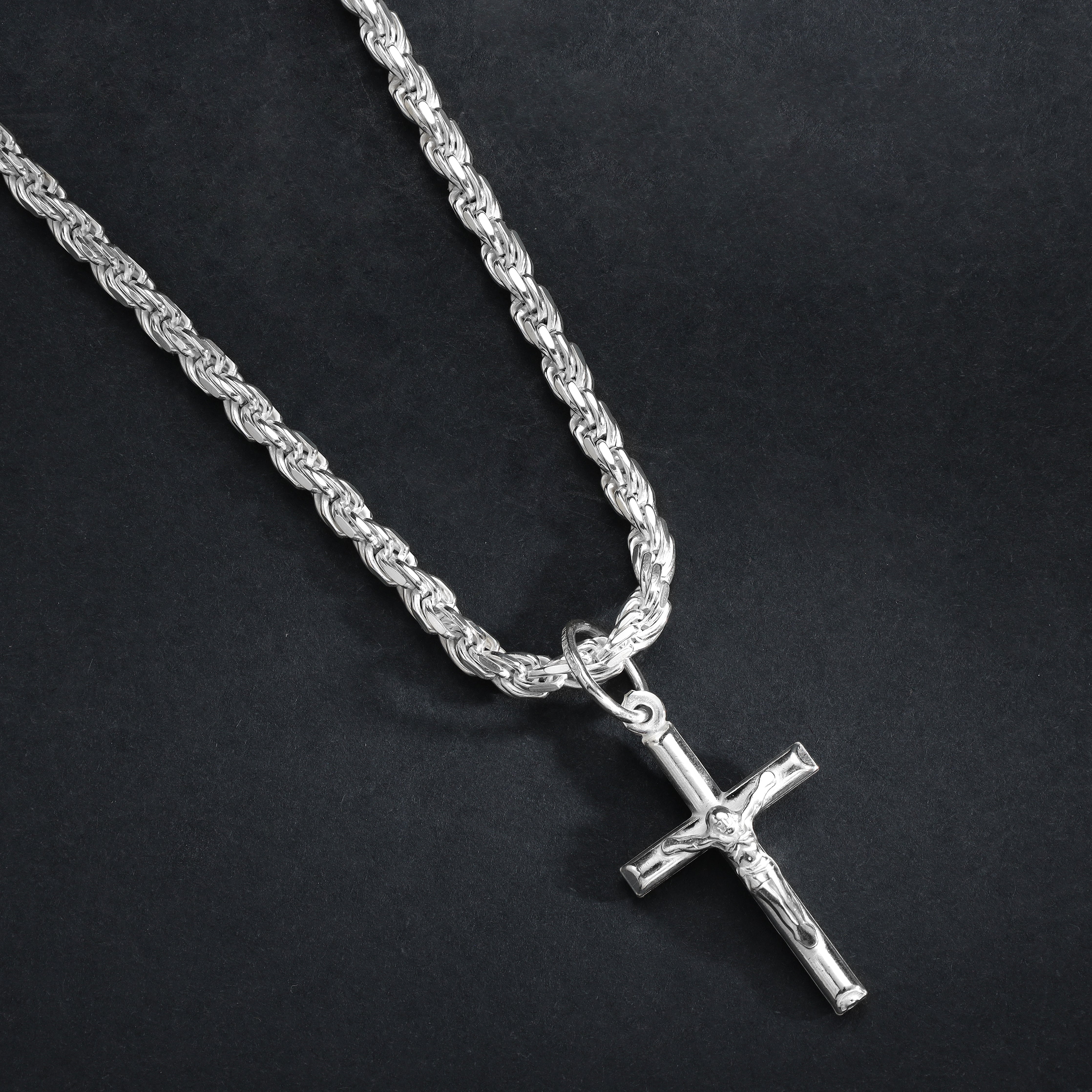 Kreuz mit Jesus Anhänger aus 925 Sterlingsilber (PE368) - Taipan Schmuck