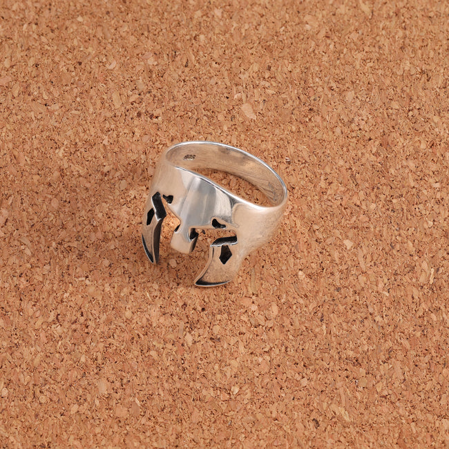 7. Bild von Gladiator Helm Silberring oxidiert Gr. 9/10/11  aus 925 Sterlingsilber