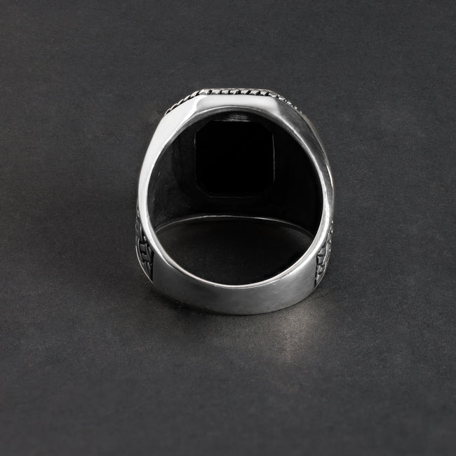 5. Bild von Siegelring Herren Silberring oxidiert Größe 9/10/11  aus 925 Sterlingsilber