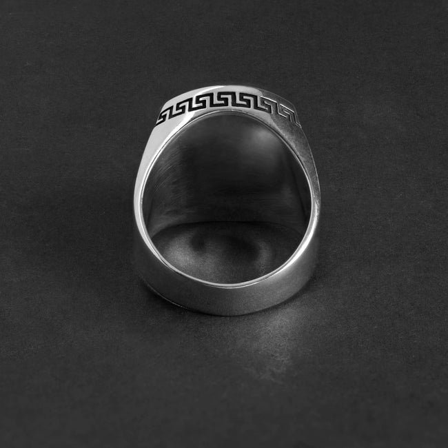 6. Bild von Siegelring Herren Silberring oxidiert Größe 8/9/10  aus 925 Sterlingsilber