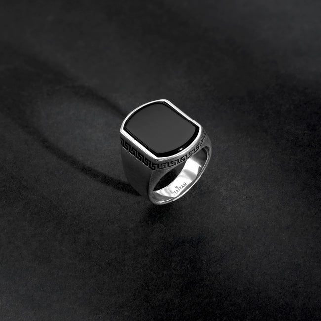 3. Bild von Siegelring Herren Silberring oxidiert Größe 8/9/10  aus 925 Sterlingsilber
